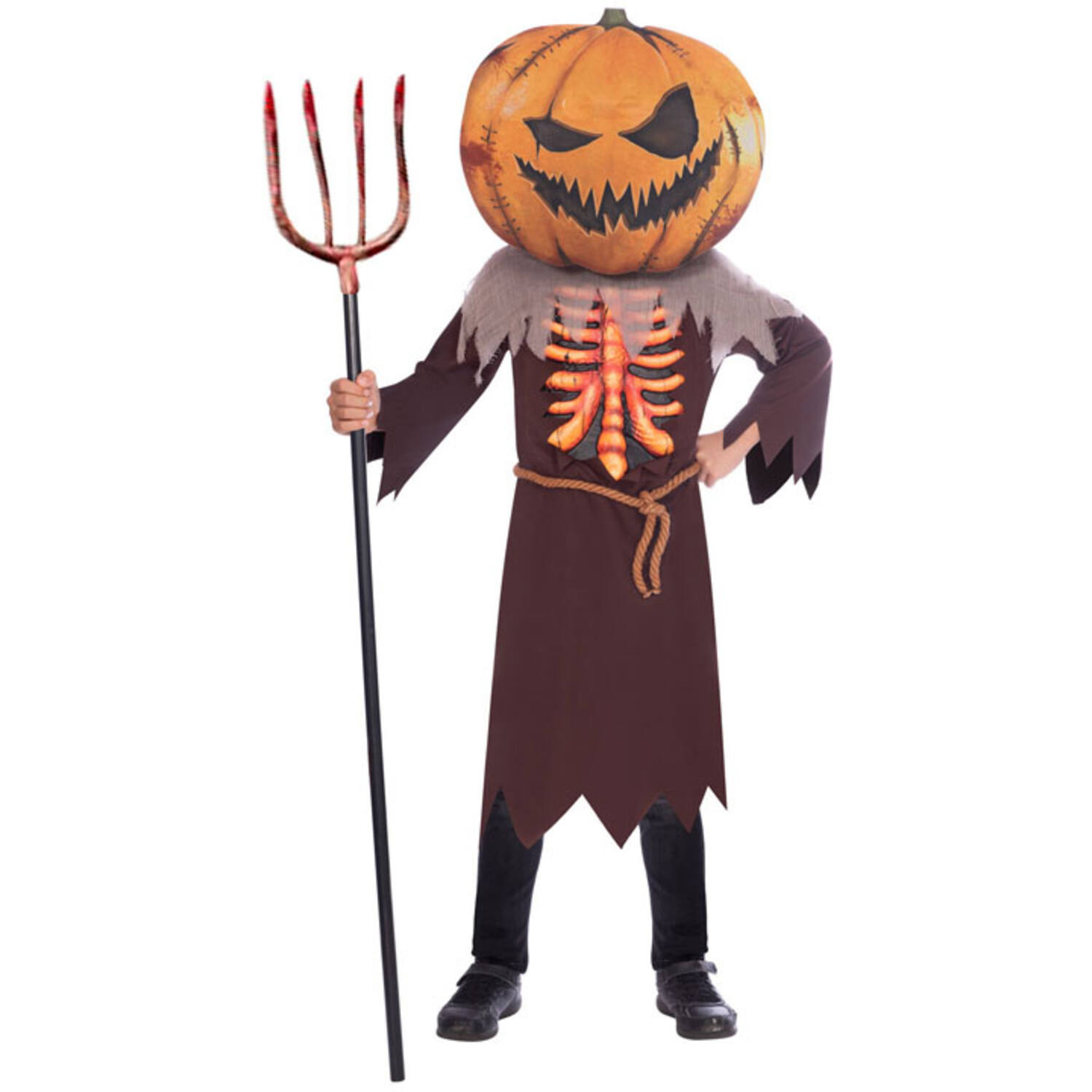 Children's Costume Scary Pumpkin Big Head 8-10yrs