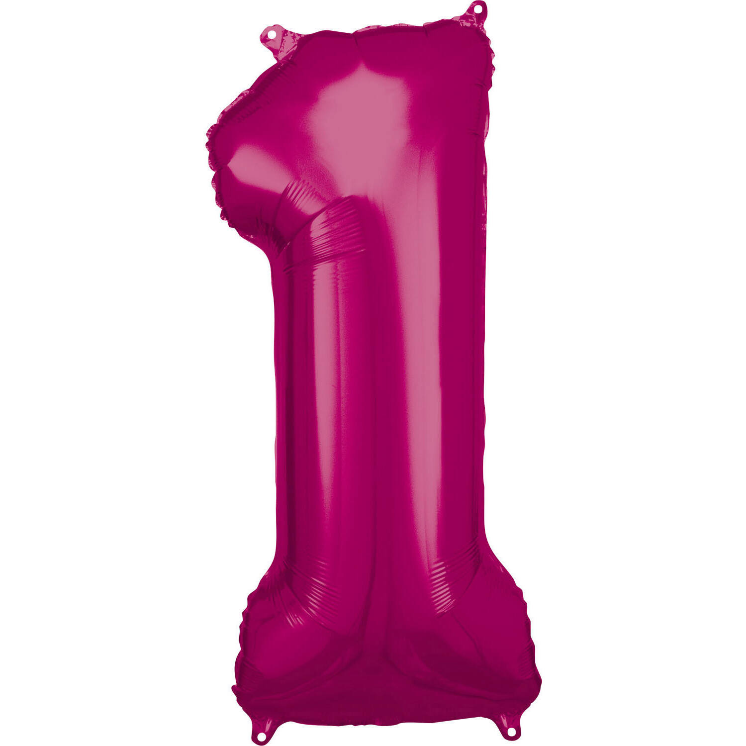 Large Number 1 Pink Foil Balloon N34 Packaged 88 cm x 38 cm