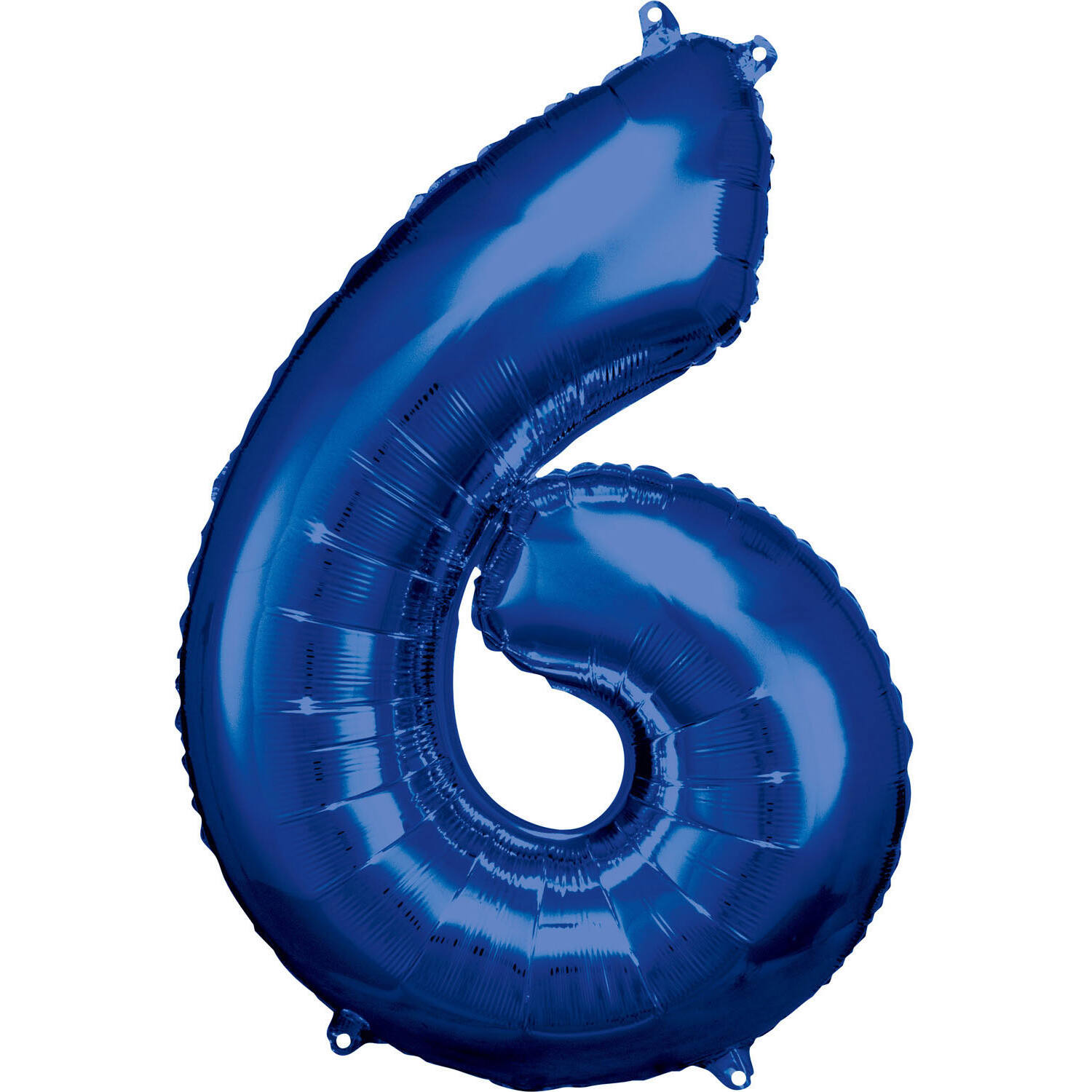 Large Number 6 Blue Foil Balloon N34 Packaged 88 cm x 60 cm