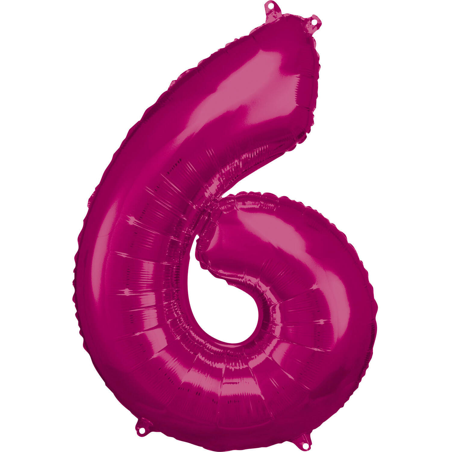 Large Number 6 Pink Foil Balloon N34 Packaged 88 cm x 60 cm