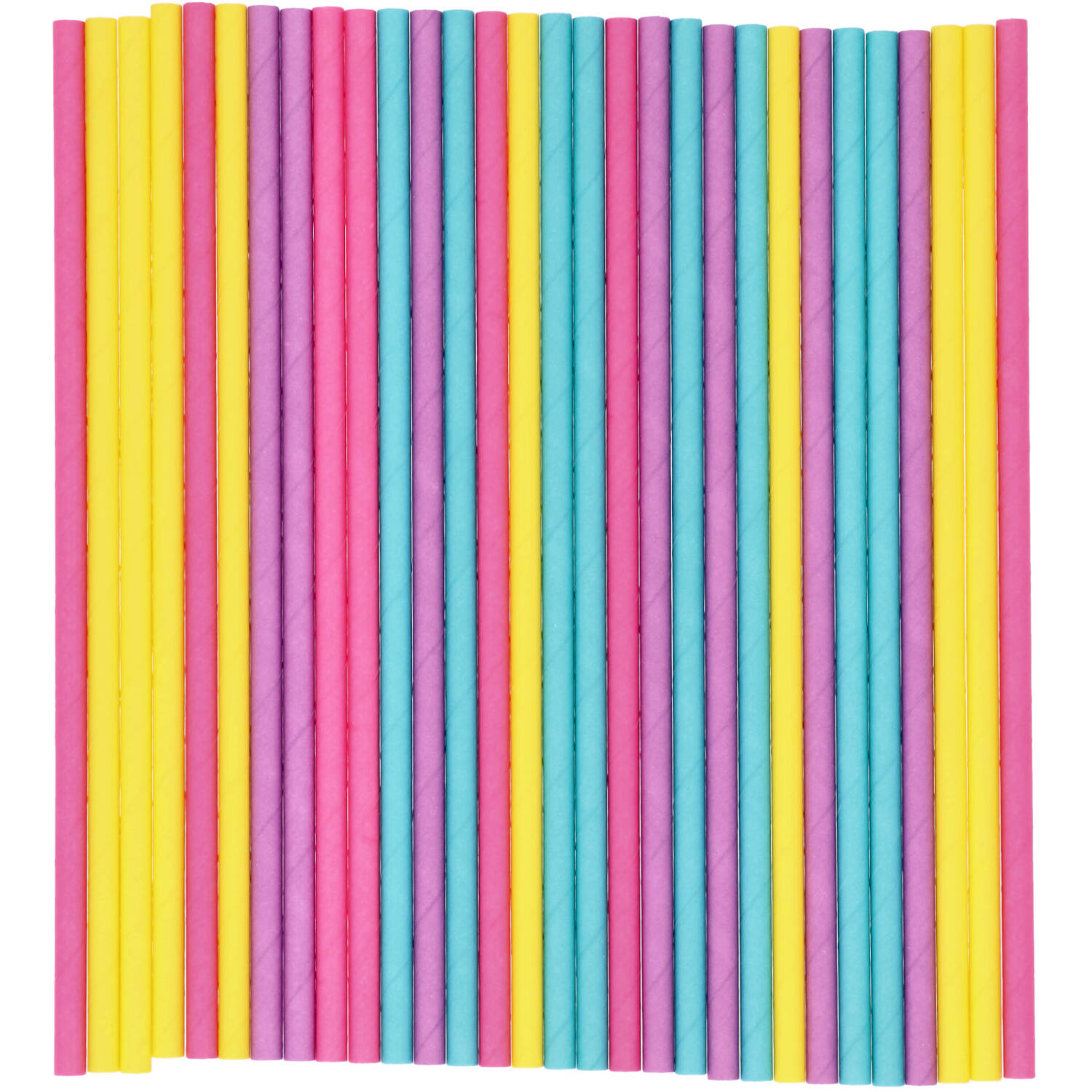 30 Straws Neon Paper assorted 19.7 cm