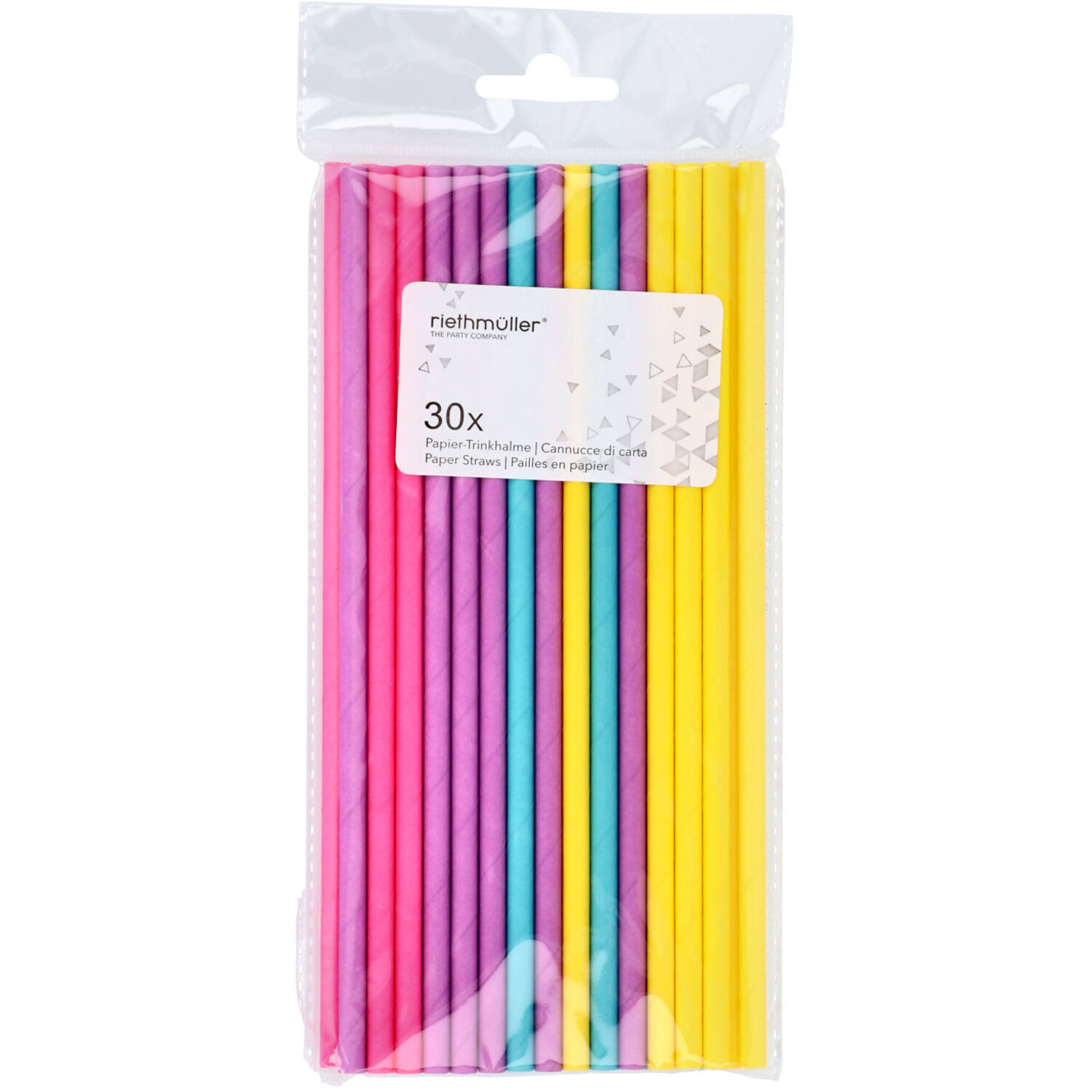 30 Straws Neon Paper assorted 19.7 cm