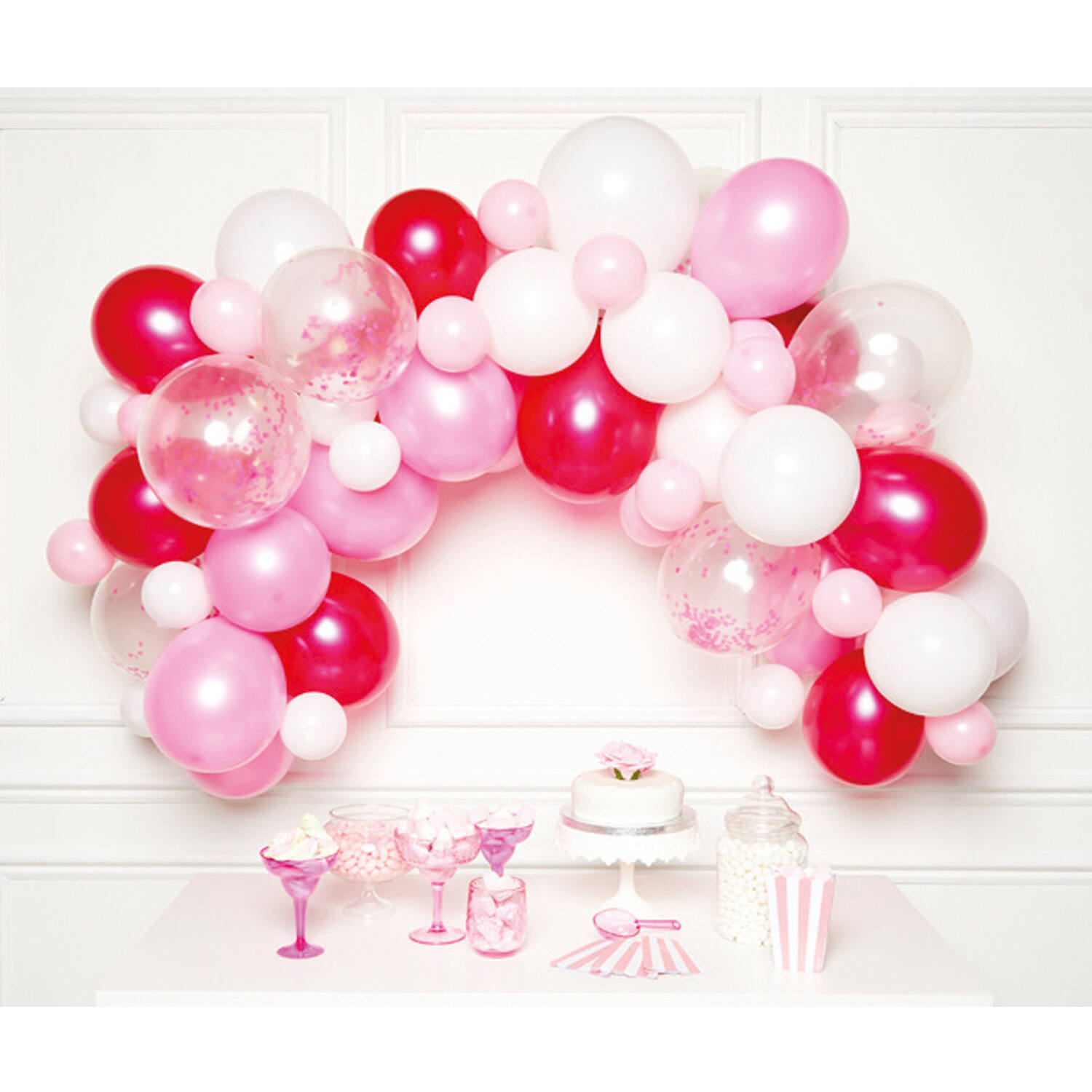 DIY Balloon Garland Pink 70 Balloons