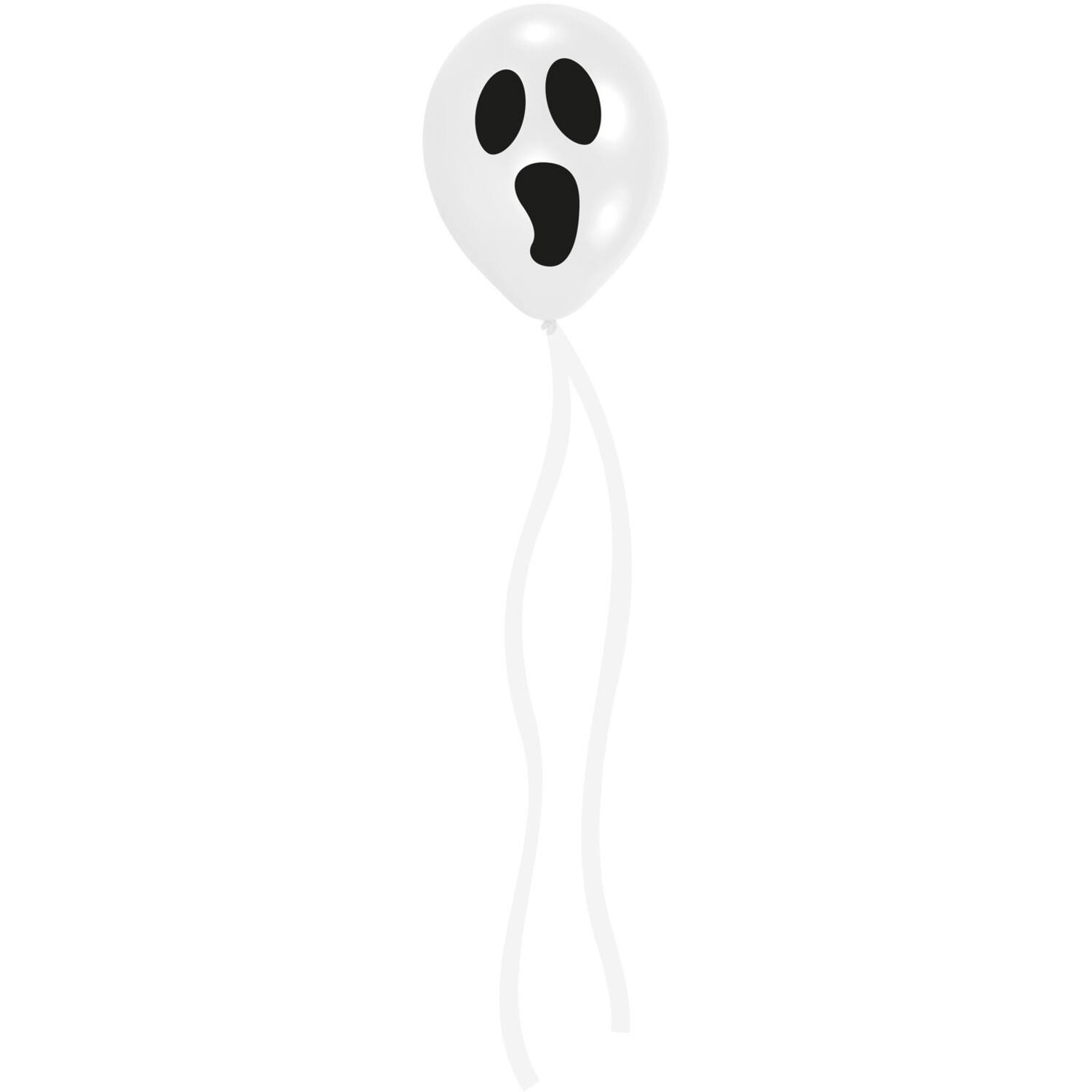 DIY Ghost Latex Balloons with Streamers 11"