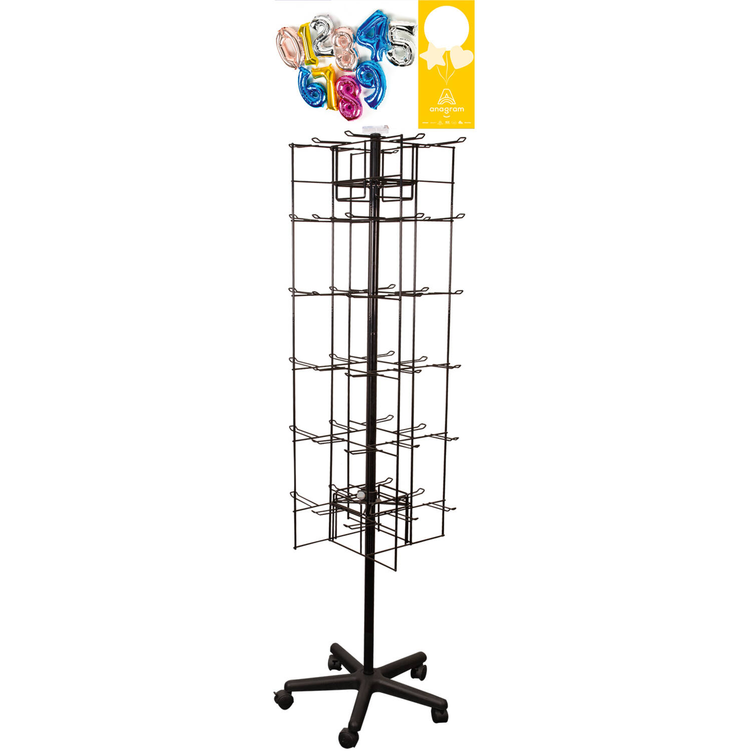48-Peg Floor Spinner Black 51 x 51 x 183 cm