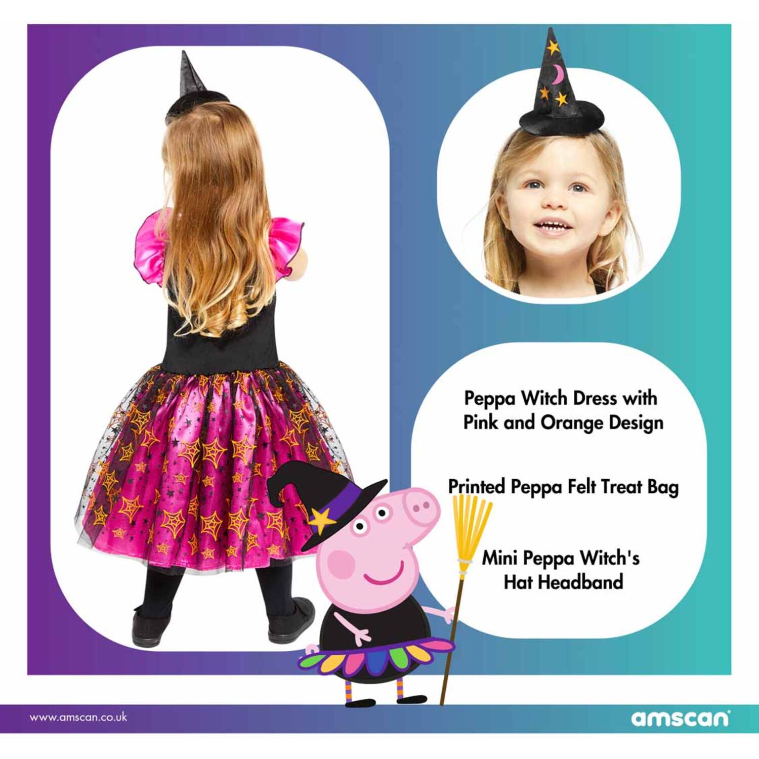 Child Costume Peppa Orange Dress Age 2-3 Years