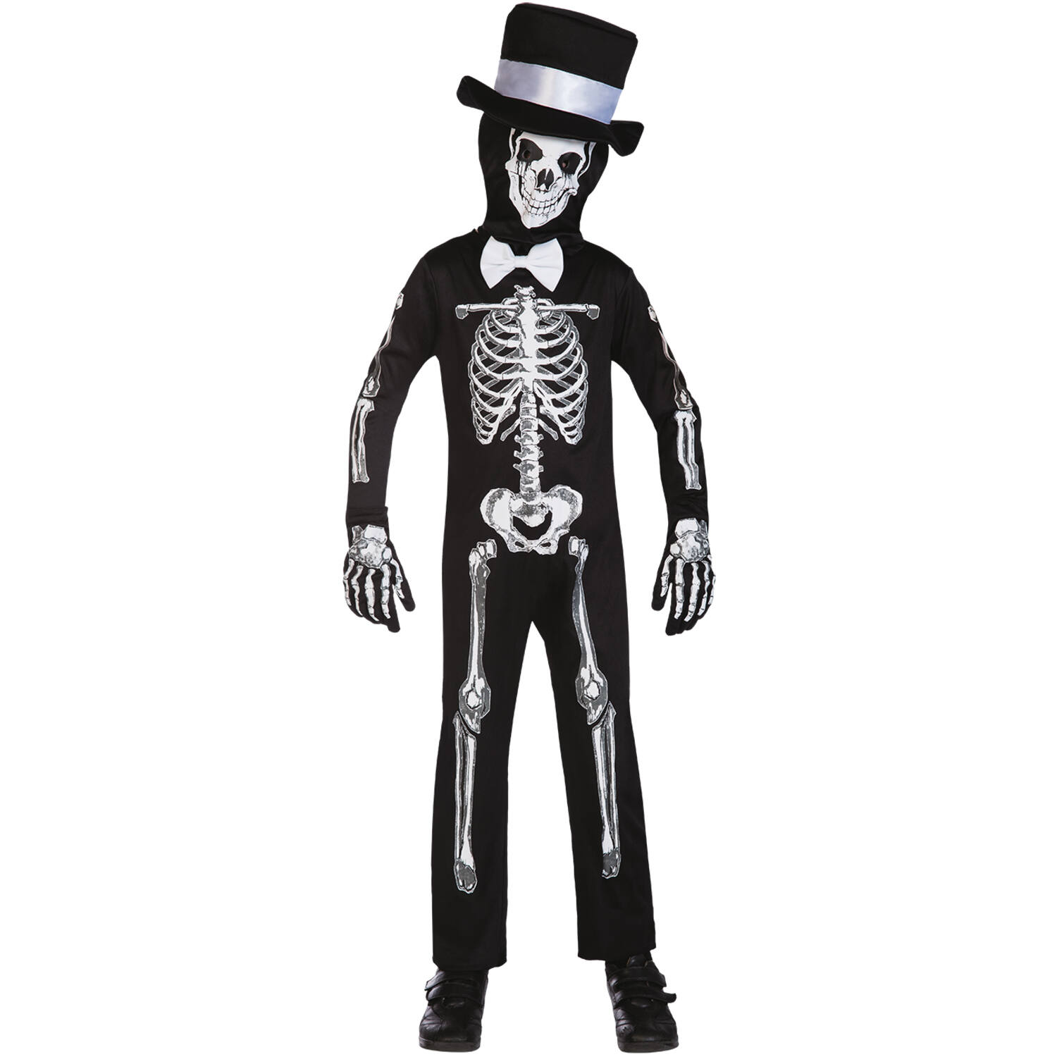 Child Costume Skeleton Bone Zombie Age 8-10 Years