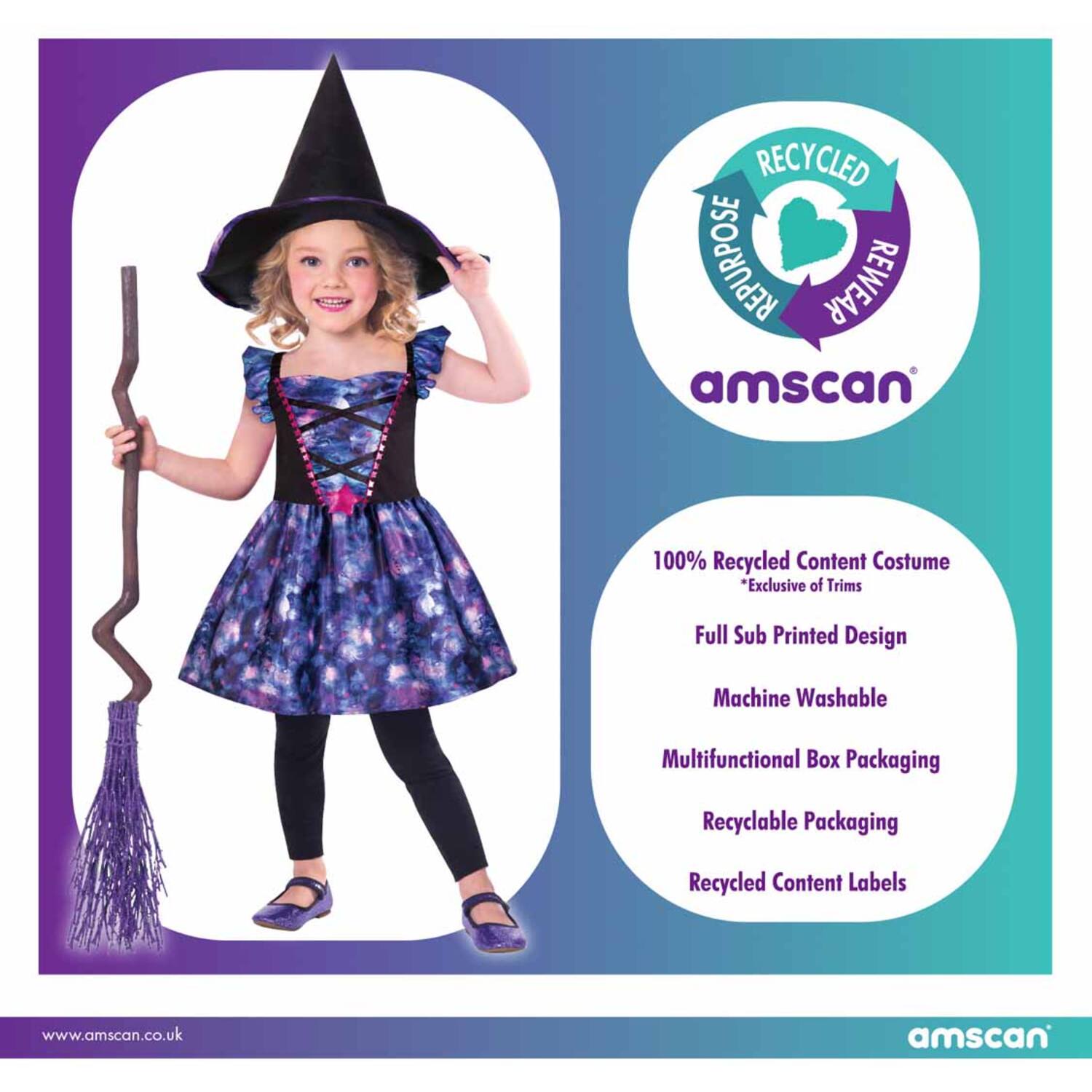 Child Costume  Mythical Witch Age 4-6 Years
