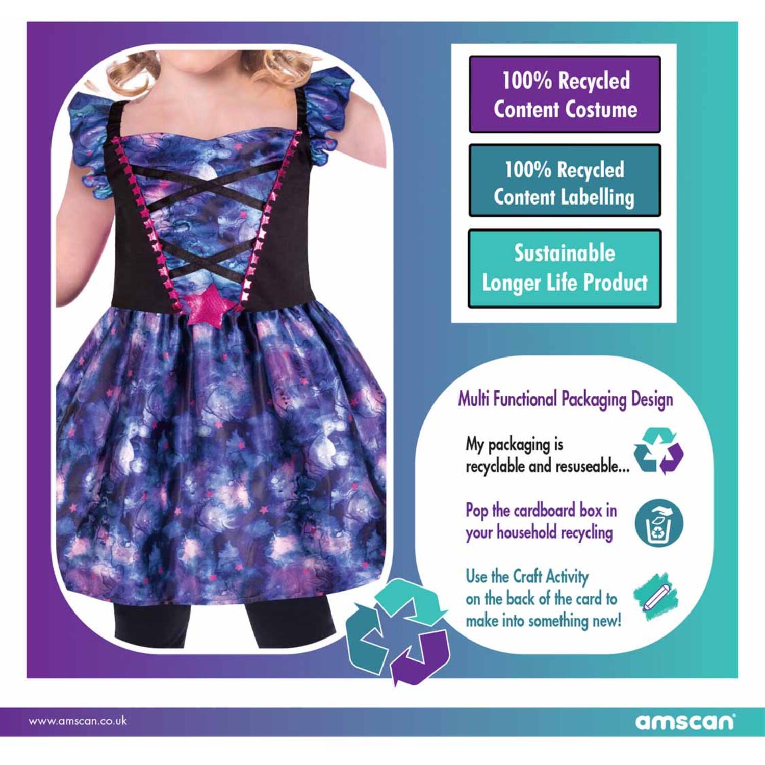 Child Costume  Mythical Witch Age 6-8 Years