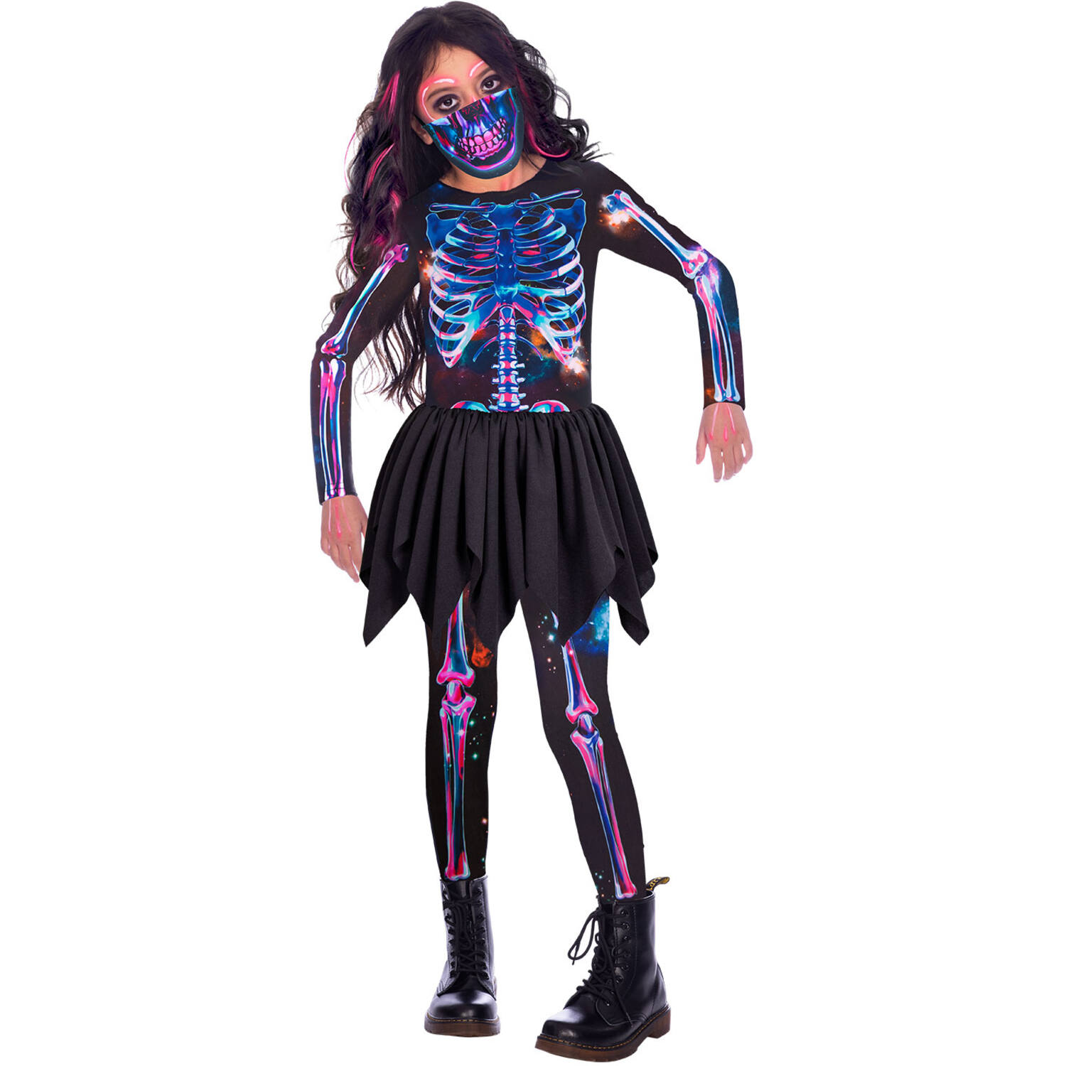 Child Costume Skeleton Girl Age 6-8 Years