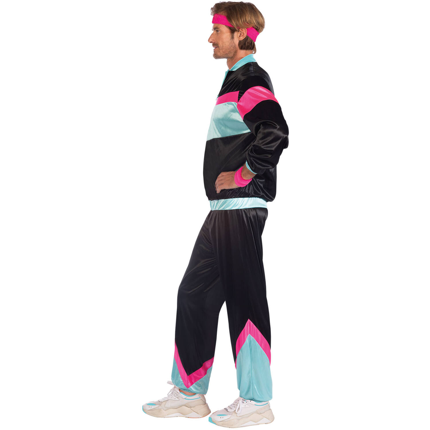 Adult Costume 80s Shell Suit Black Size Standard