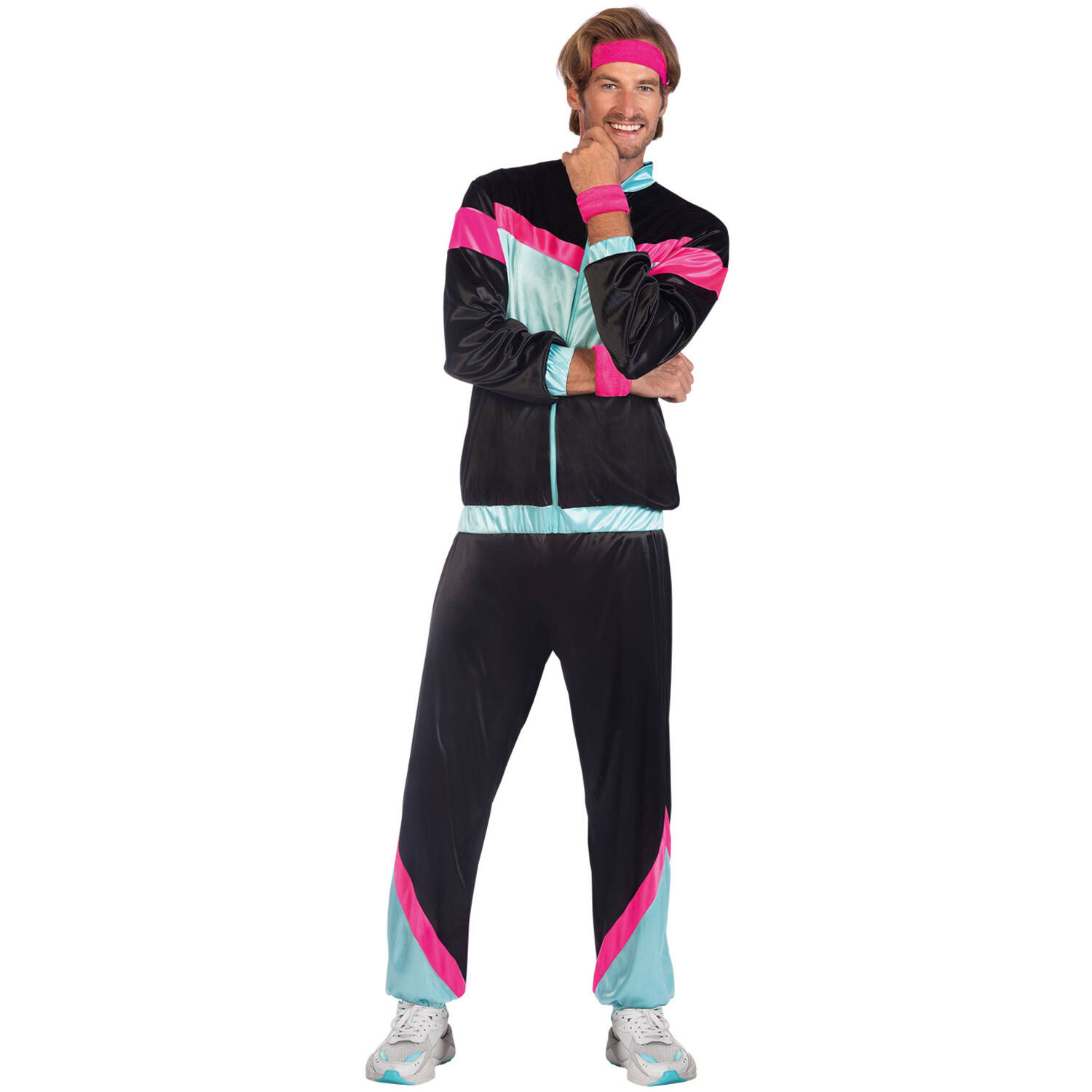 Adult Costume 80s Shell Suit Black Size Standard