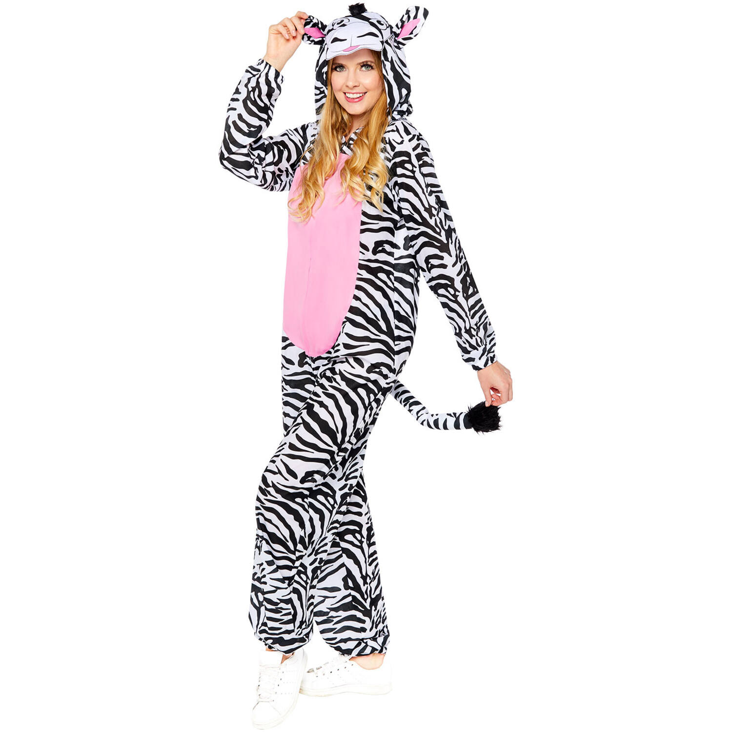 Adult Costume Zebra Onesie Size Plus