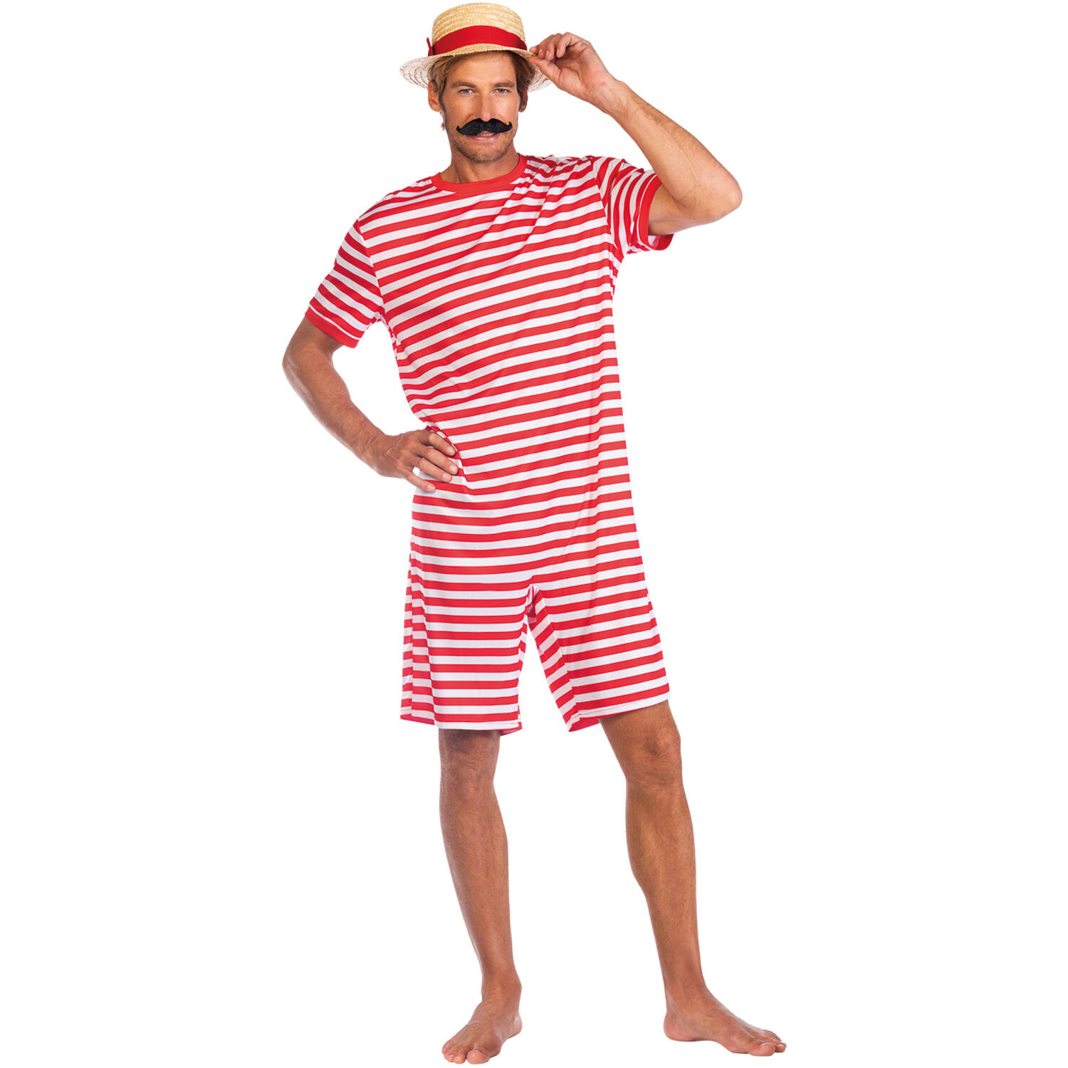 Adult Costume 1920s Swimming Suit Red Size Large
