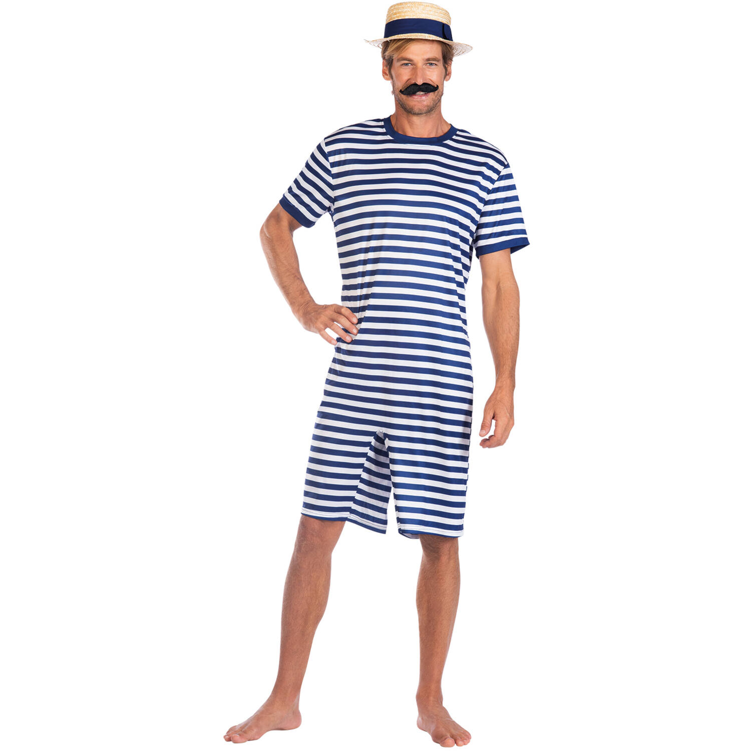 Adult Costume 1920s Swimming Suit Blue Size Large