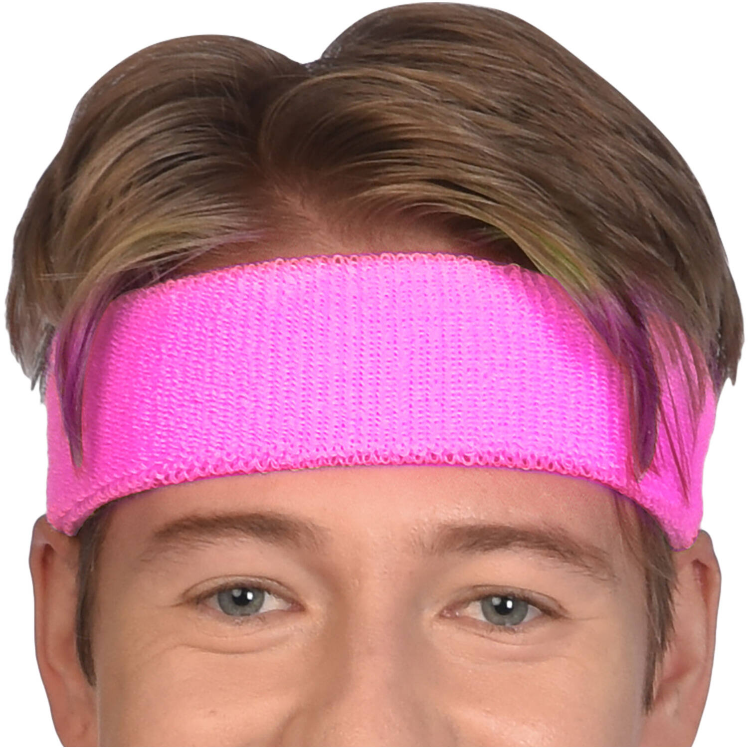 Costume Accessory 80's Headband with Sweatbands Pink 3 Pieces One Size