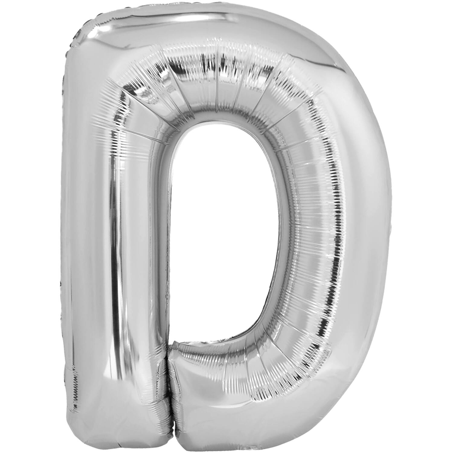 Large Letter D Silver Foil Balloon N34 Packaged 84 cm x 62 c