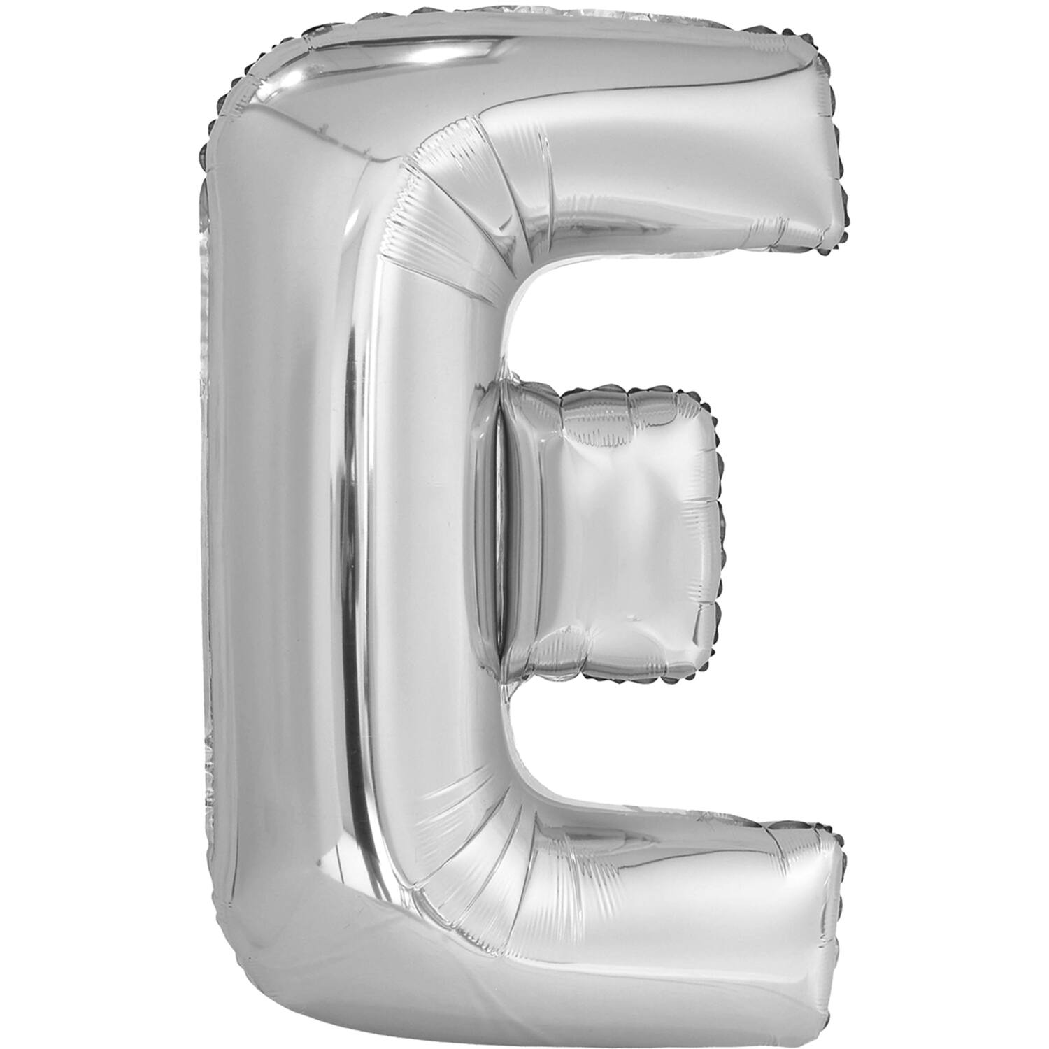 Large Letter E Silver Foil Balloon N34 Packaged 88 cm x 56 c