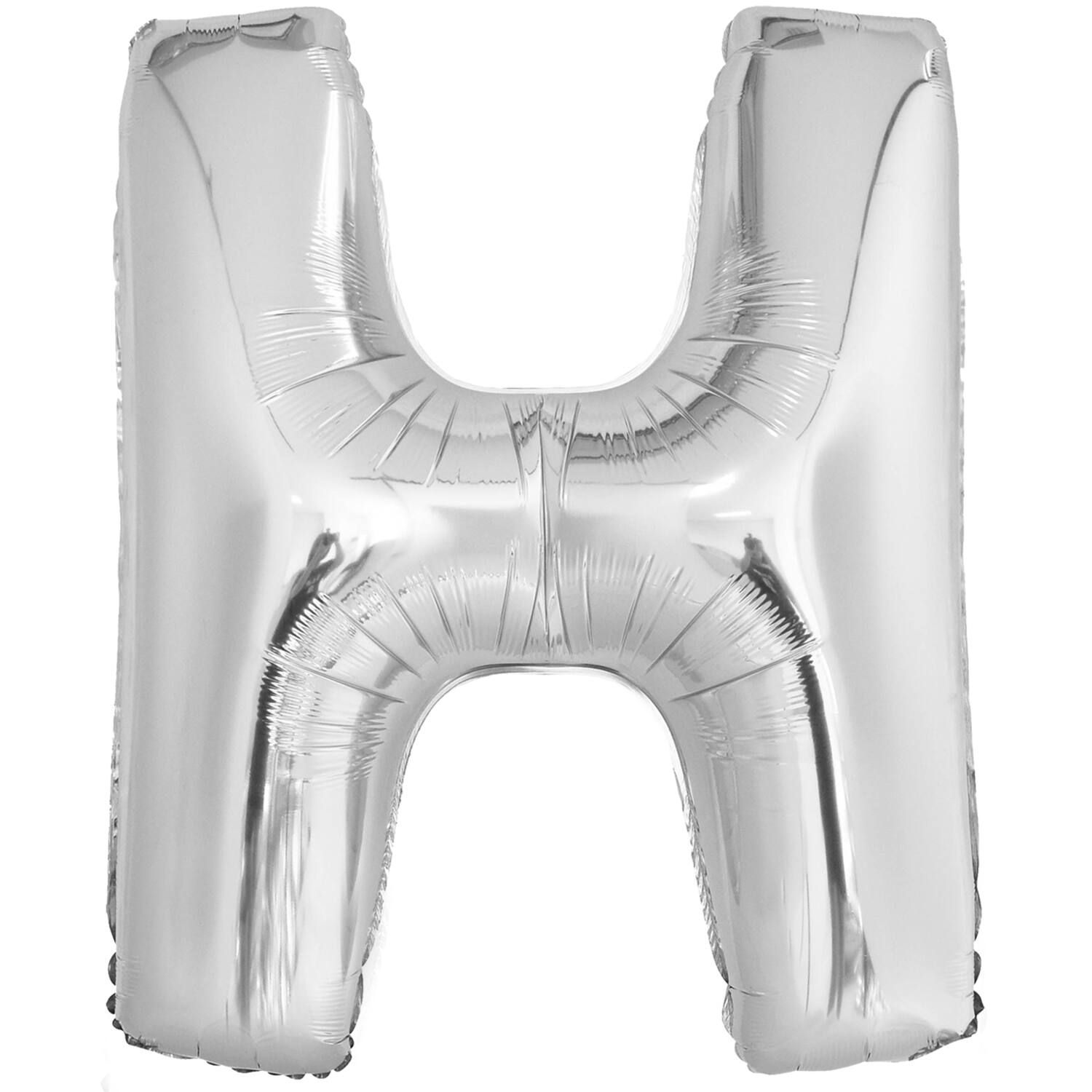 Large Letter H Silver Foil Balloon N34 Packaged 85 cm x 67 c