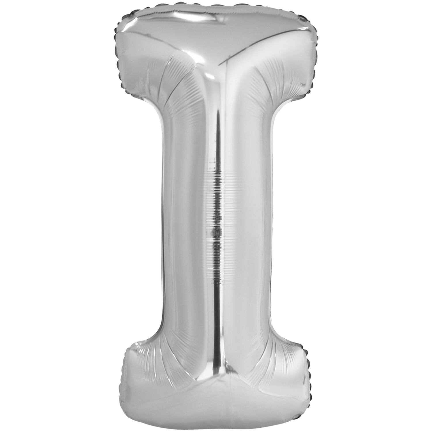 Large Letter I Silver Foil Balloon N34 Packaged 84 cm x 40 c