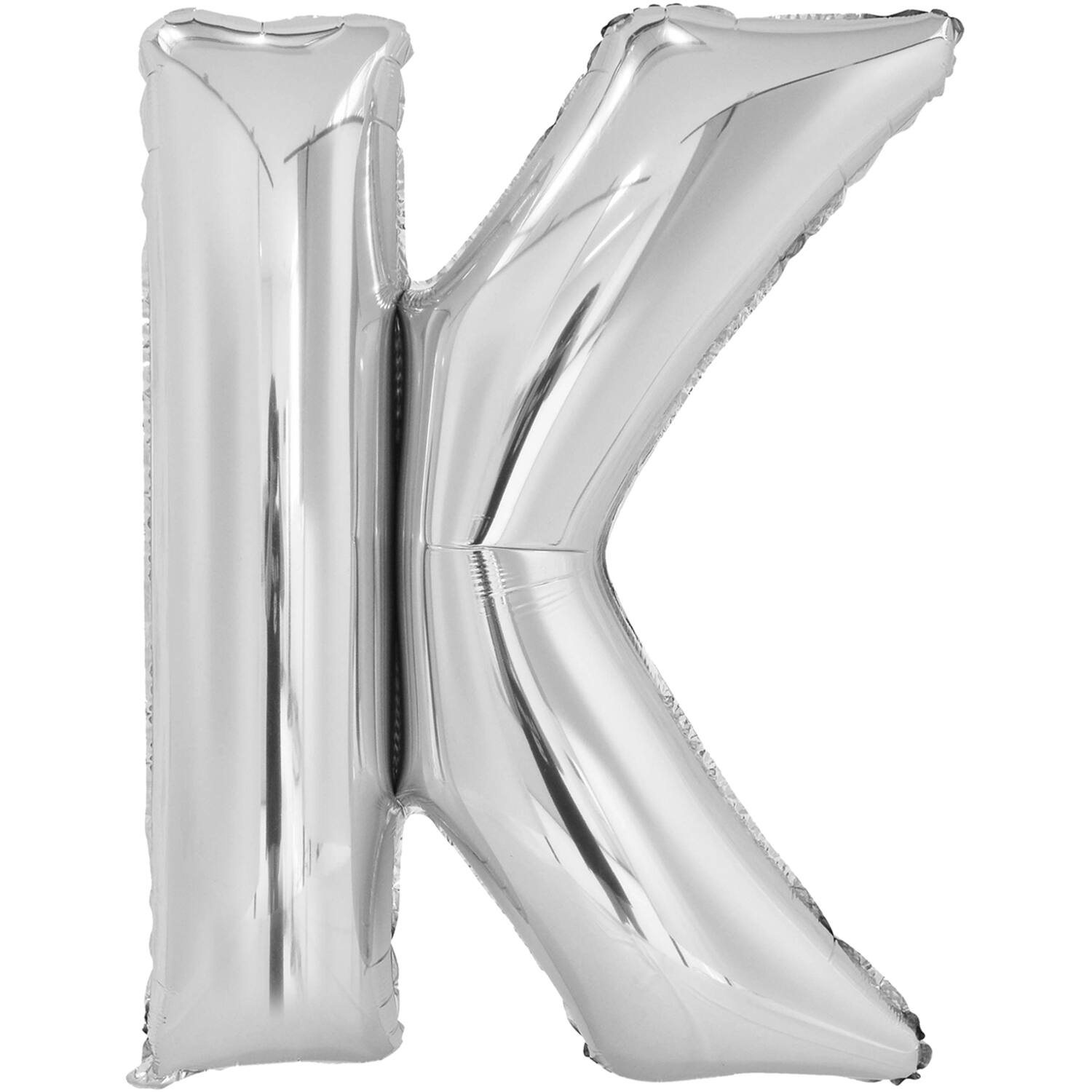 Large Letter K Silver Foil Balloon N34 Packaged 85 cm x 63 c
