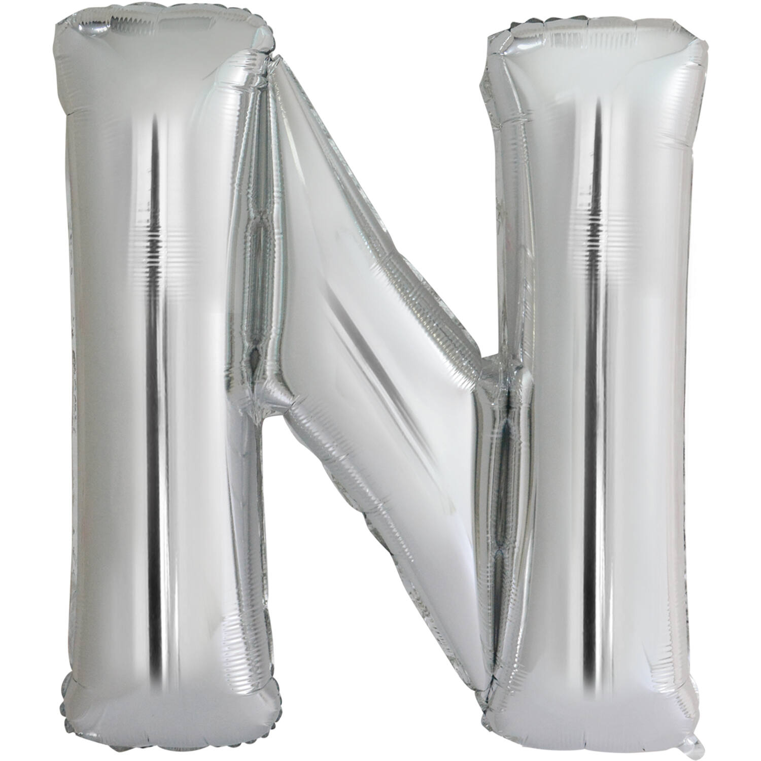 Large Letter N Silver Foil Balloon N34 Packaged 83 cm x 79 c