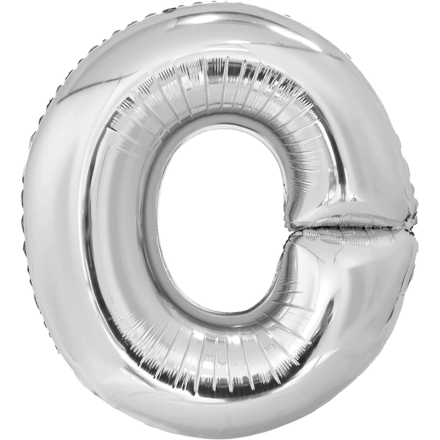 Large Letter O Silver Foil Balloon N34 Packaged 78 cm x 69 c