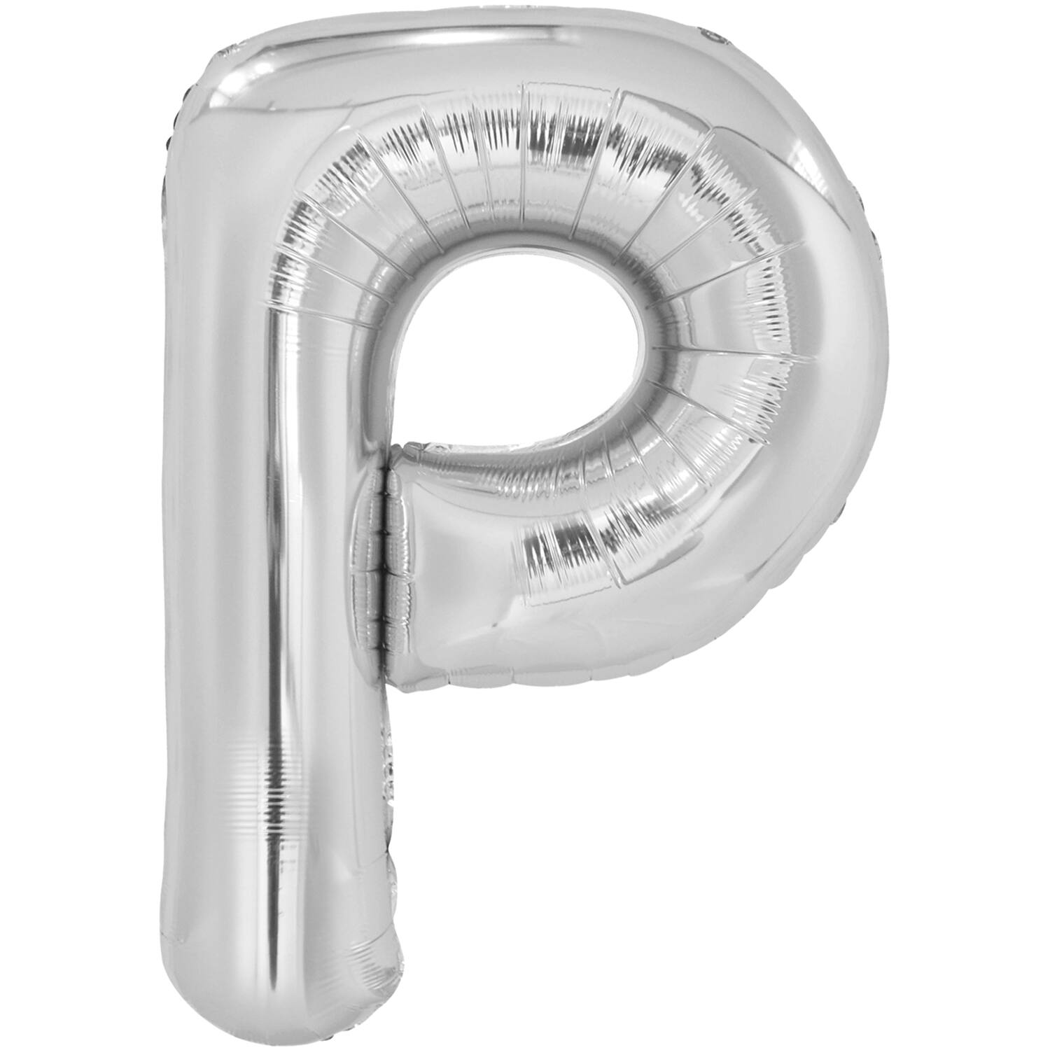 Large Letter P Silver Foil Balloon N34 Packaged 87 cm x 60 c