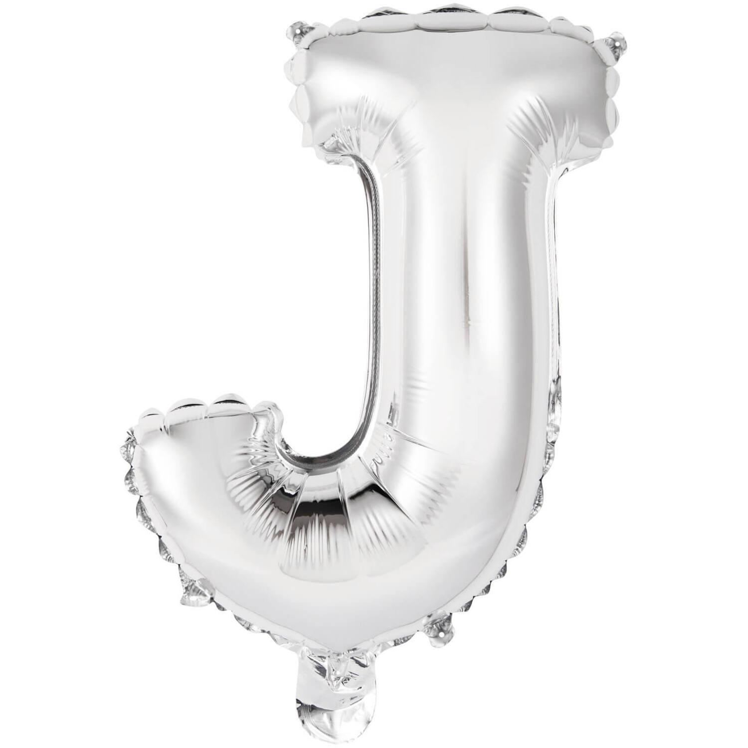Mini Letter J Silver Foil Balloon N16 Packaged 33 cm x 25 cm