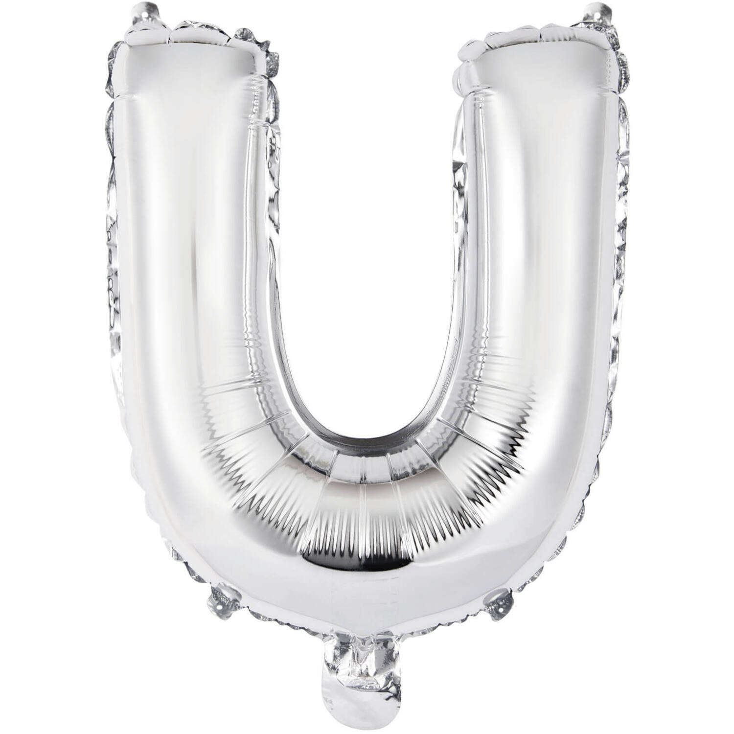 Mini Letter U Silver Foil Balloon N16 Packaged 31 cm x 27 cm