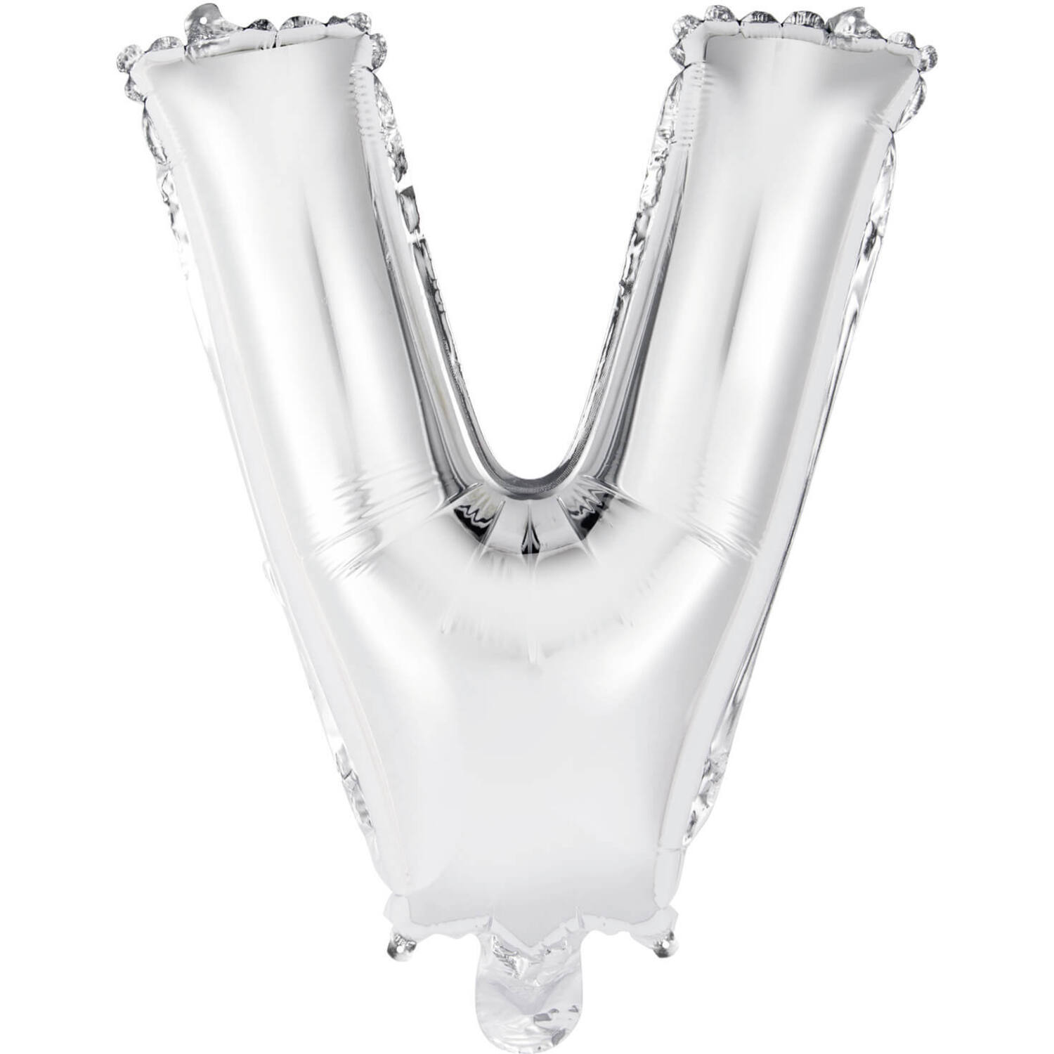 Mini Letter V Silver Foil Balloon N16 Packaged 35 cm x 30 cm