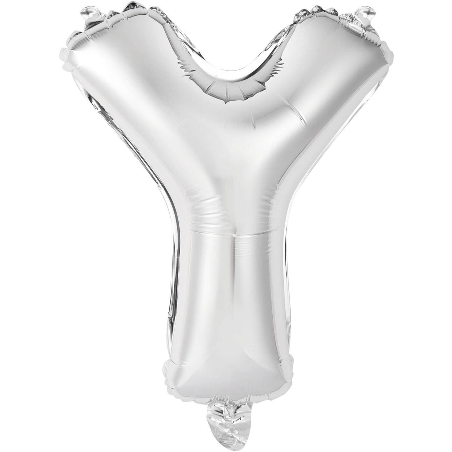 Mini Letter Y Silver Foil Balloon N16 Packaged 34 cm x 29 cm
