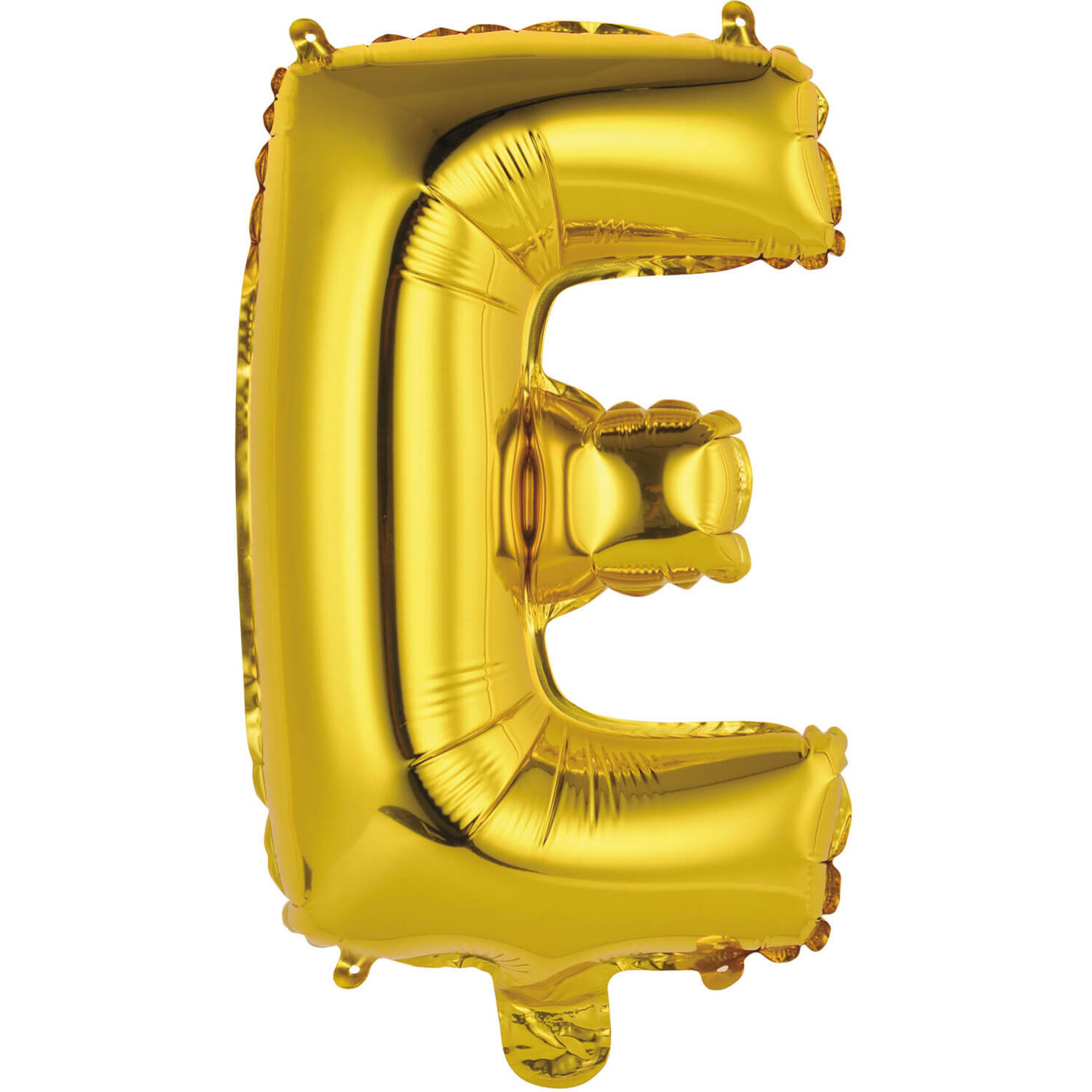 Mini Letter E Gold Foil Balloon N16 Packaged 33 cm x 21 cm