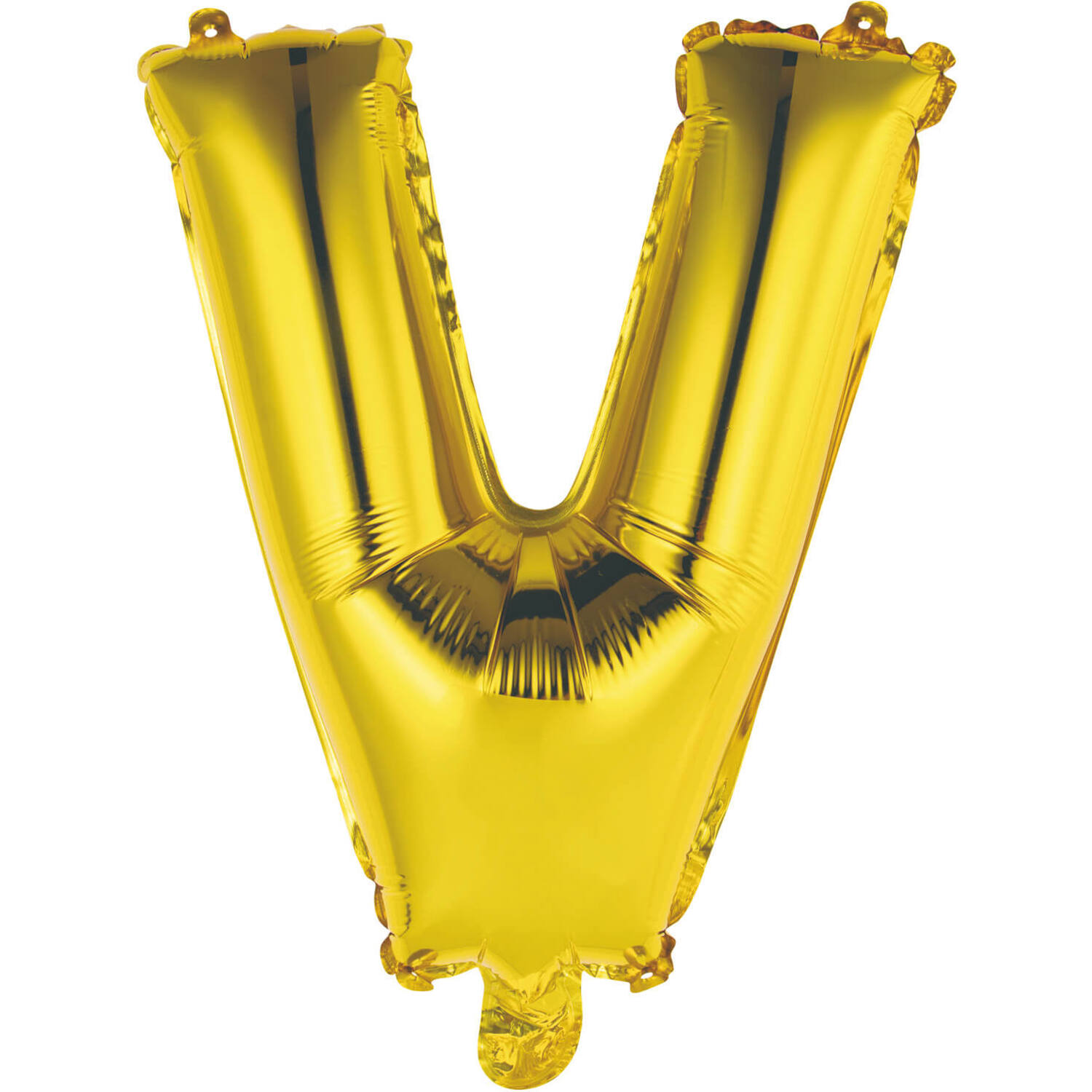 Mini Letter V Gold Foil Balloon N16 Packaged 35 cm x 30 cm