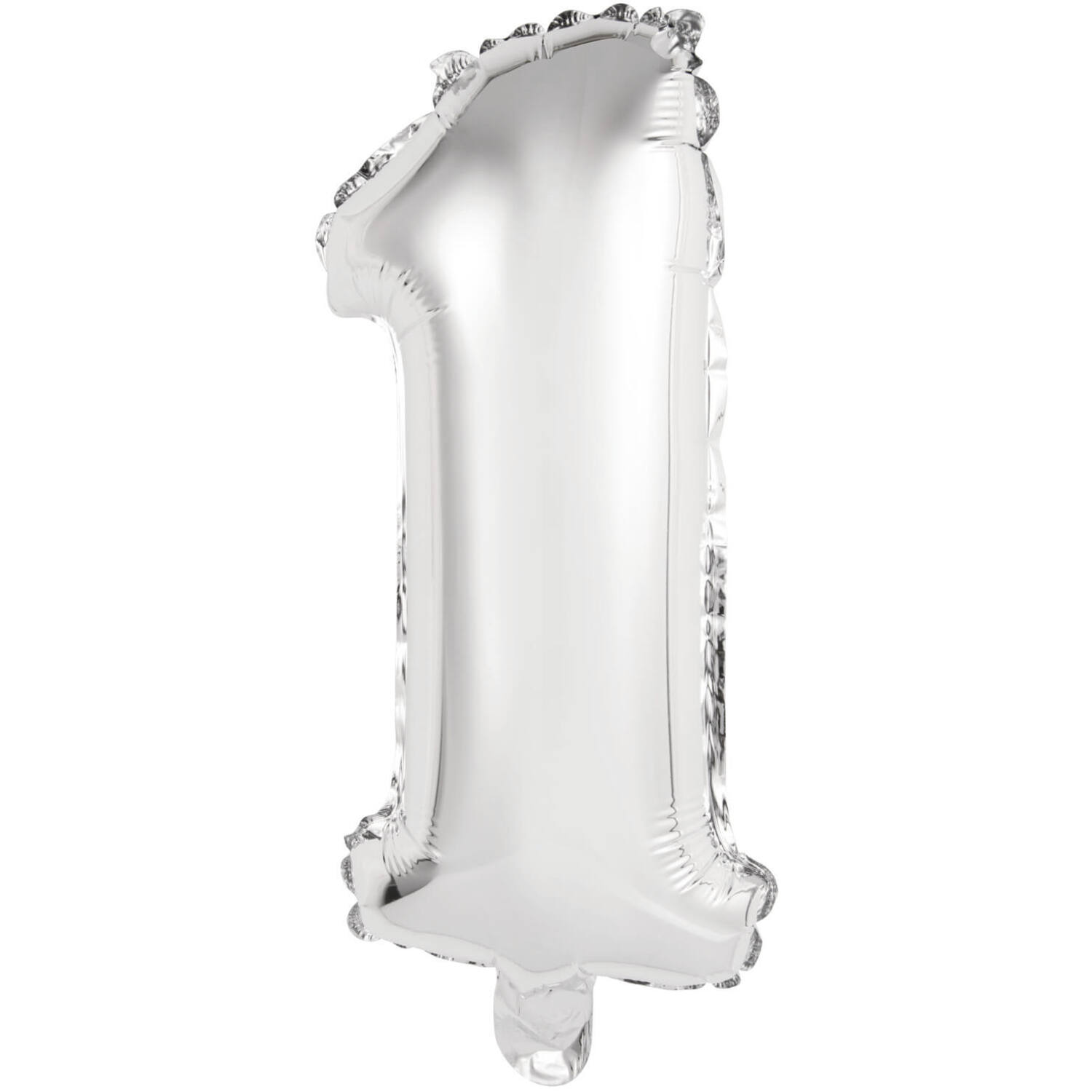 Mini Number 1 Silver Foil Balloon N16 Packaged 35 cm x 16 cm