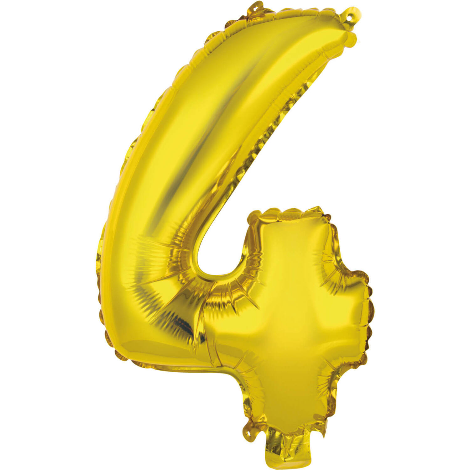 Mini Number 4 Gold Foil Balloon N16 Packaged 35 cm x 23 cm