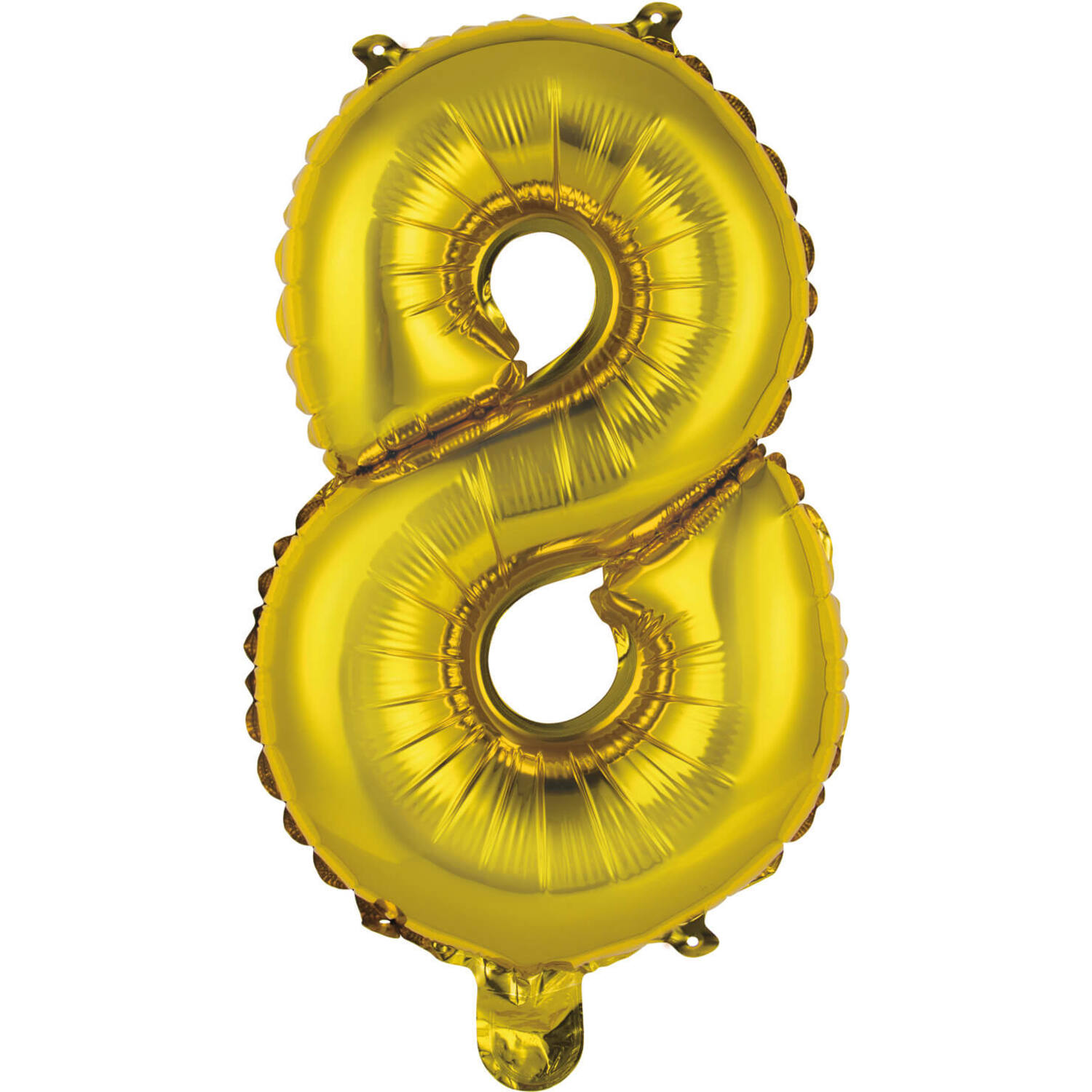 Mini Number 8 Gold Foil Balloon N16 Packaged 36 cm x 22 cm