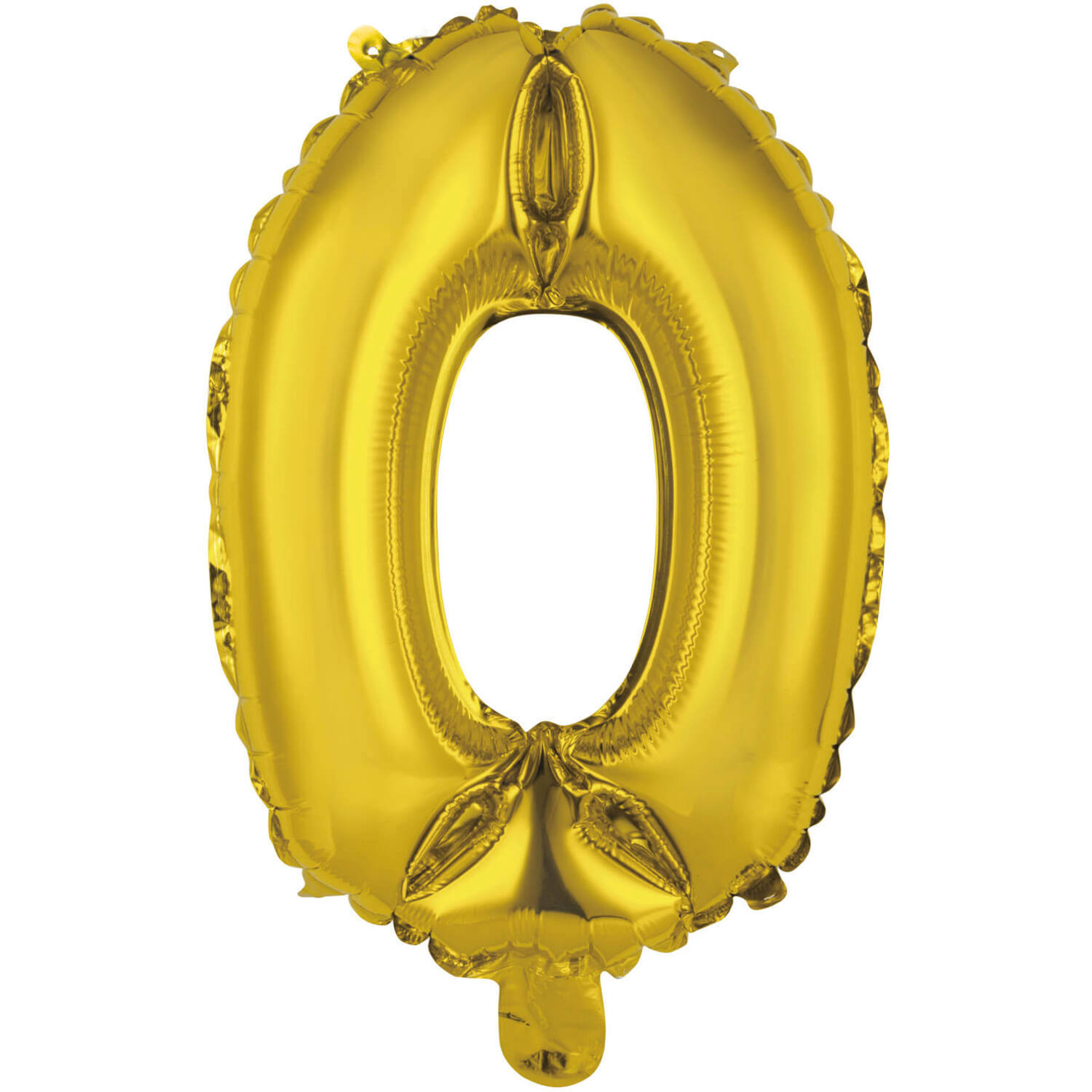Mini Number 0 Gold Foil Balloon N16 Packaged 34 cm x 23 cm