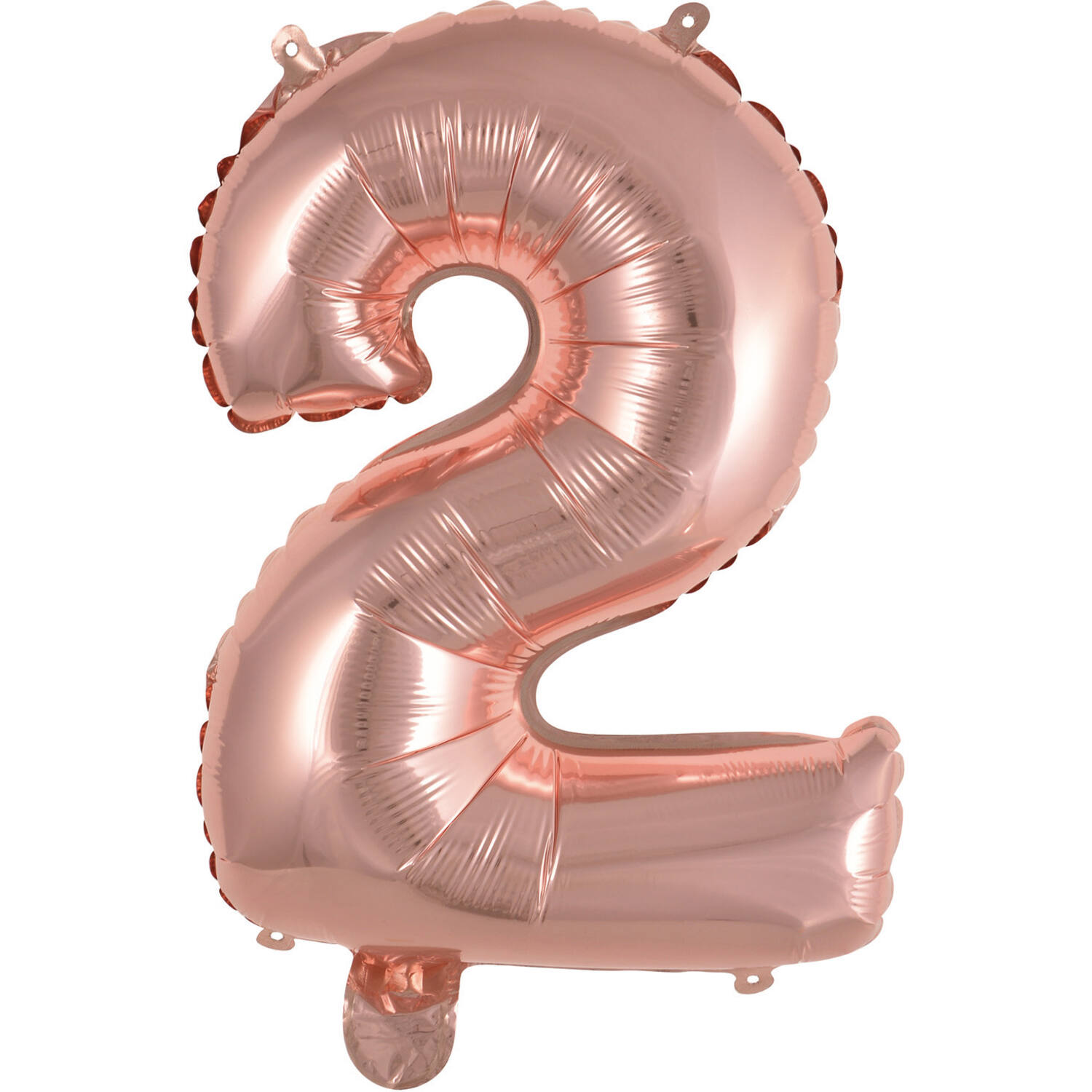 Mini Number 2 Rose Gold Foil Balloon N16 Packaged 34 cm x 24 cm