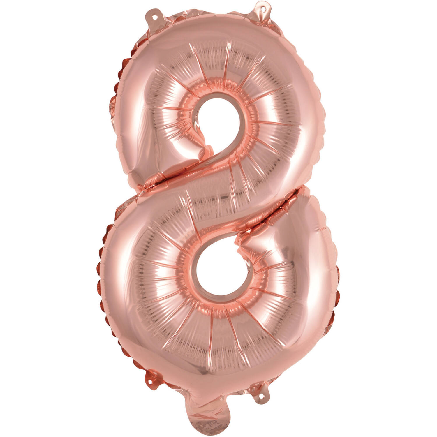Mini Number 8 Rose Gold Foil Balloon N16 Packaged 36 cm x 22 cm