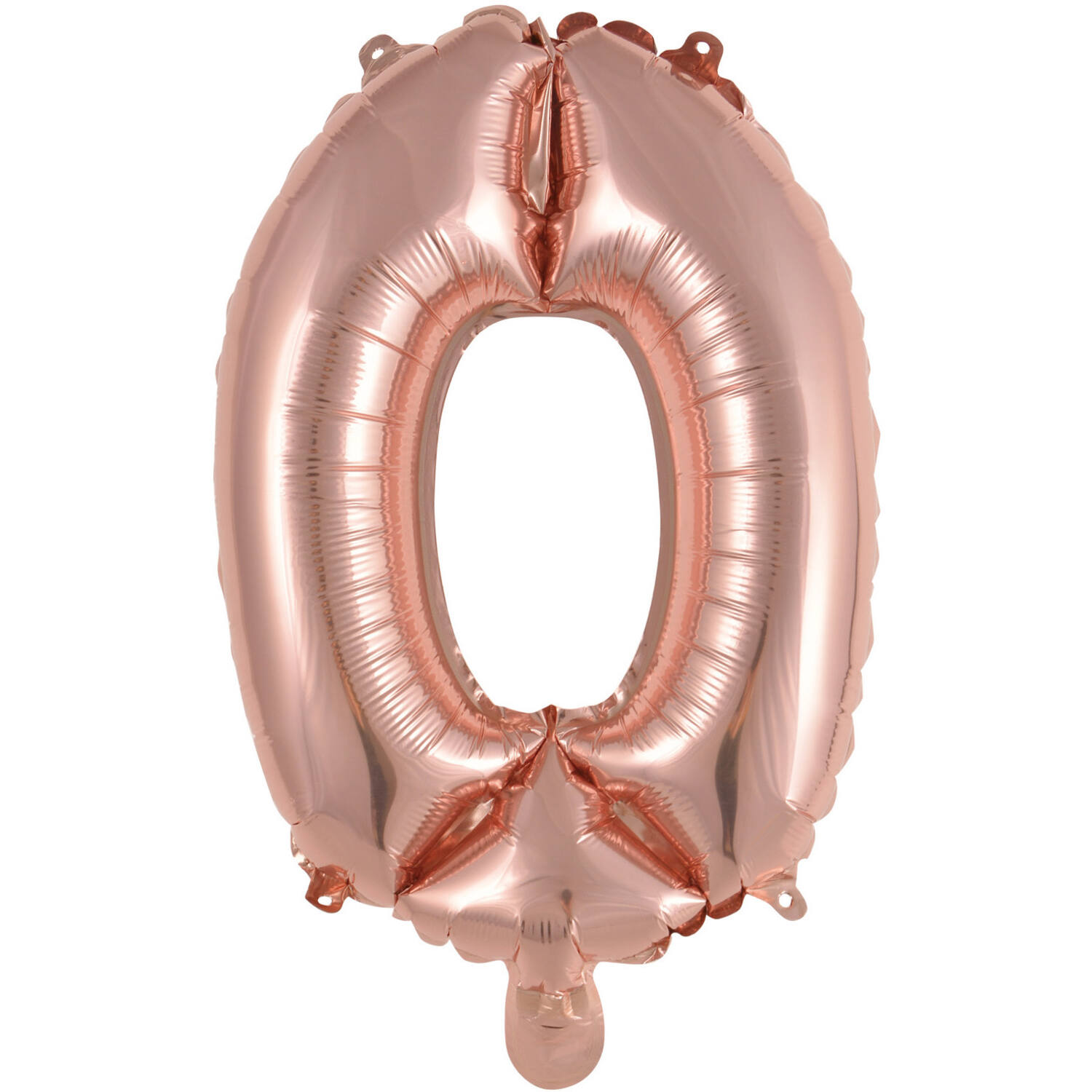 Mini Number 0 Rose Gold Foil Balloon N16 Packaged 34 cm x 23 cm