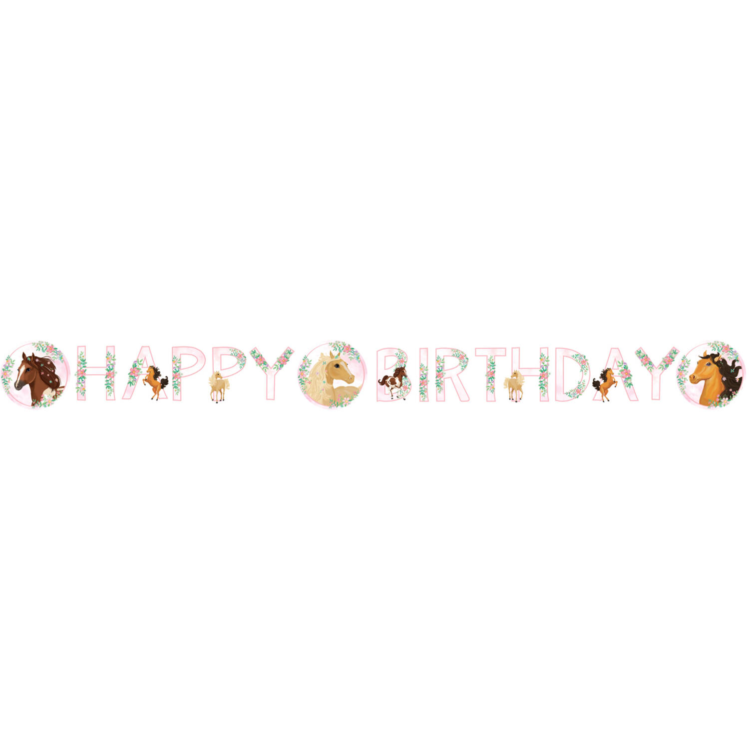 Letter Banner Beautiful Horses Paper 140 x 15 cm