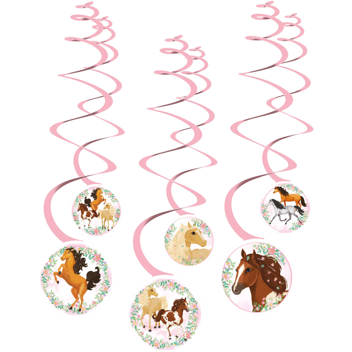 6 Swirl Decoration Beautiful Horses