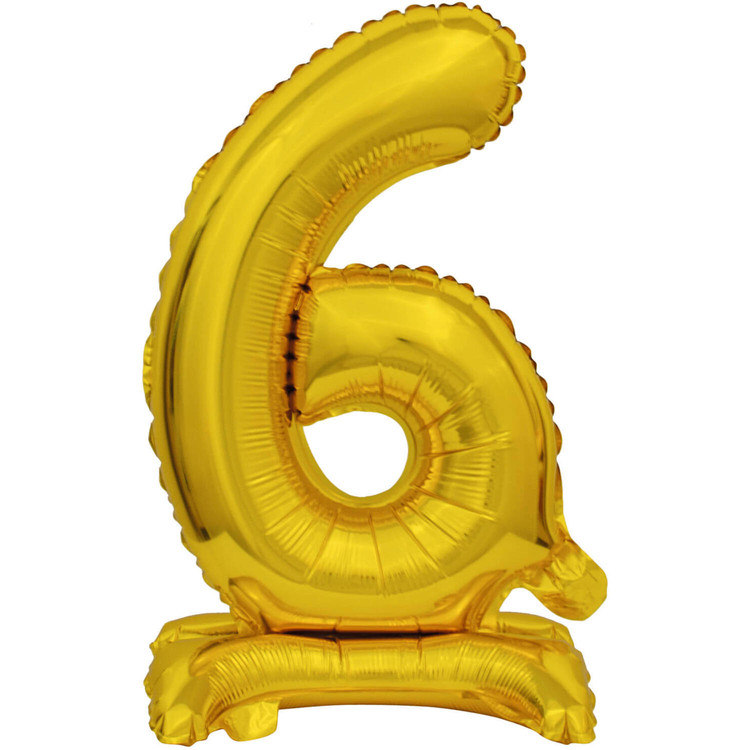 Mini Number 6 Gold Foil Balloon N16 Packaged 38 cm x 22 cm