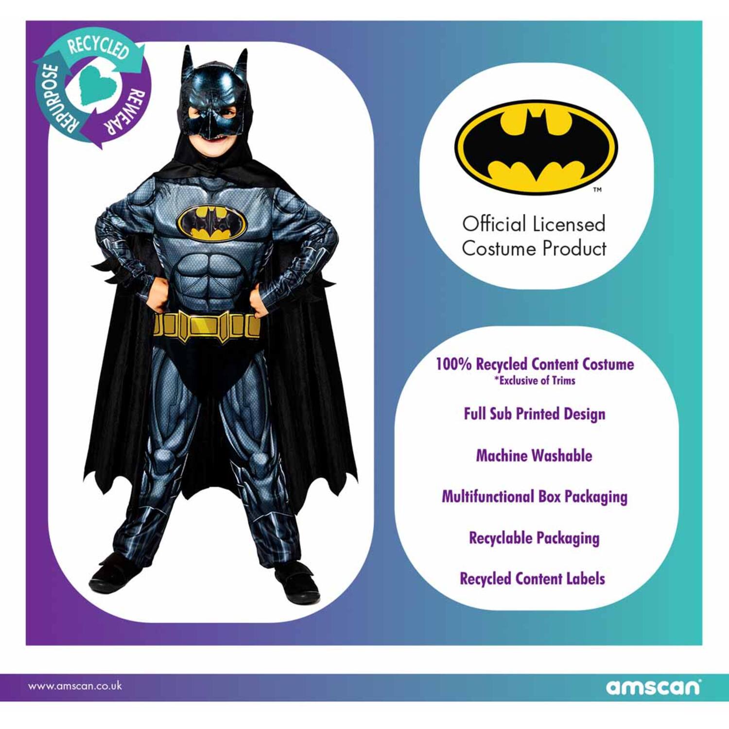 Child Costume  Batman Age 8-10 Years