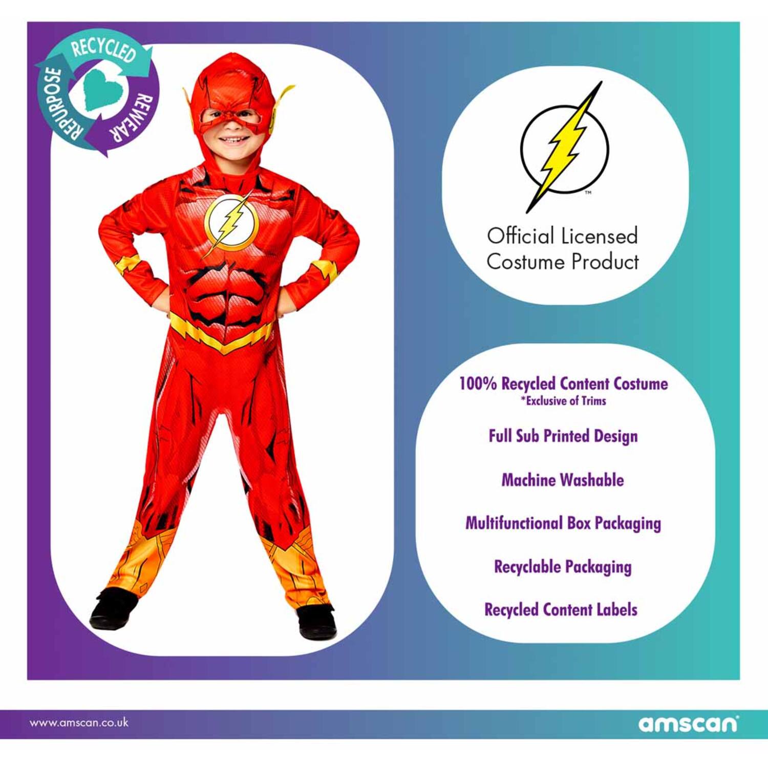 Child Costume  Flash Age 6-8 Years