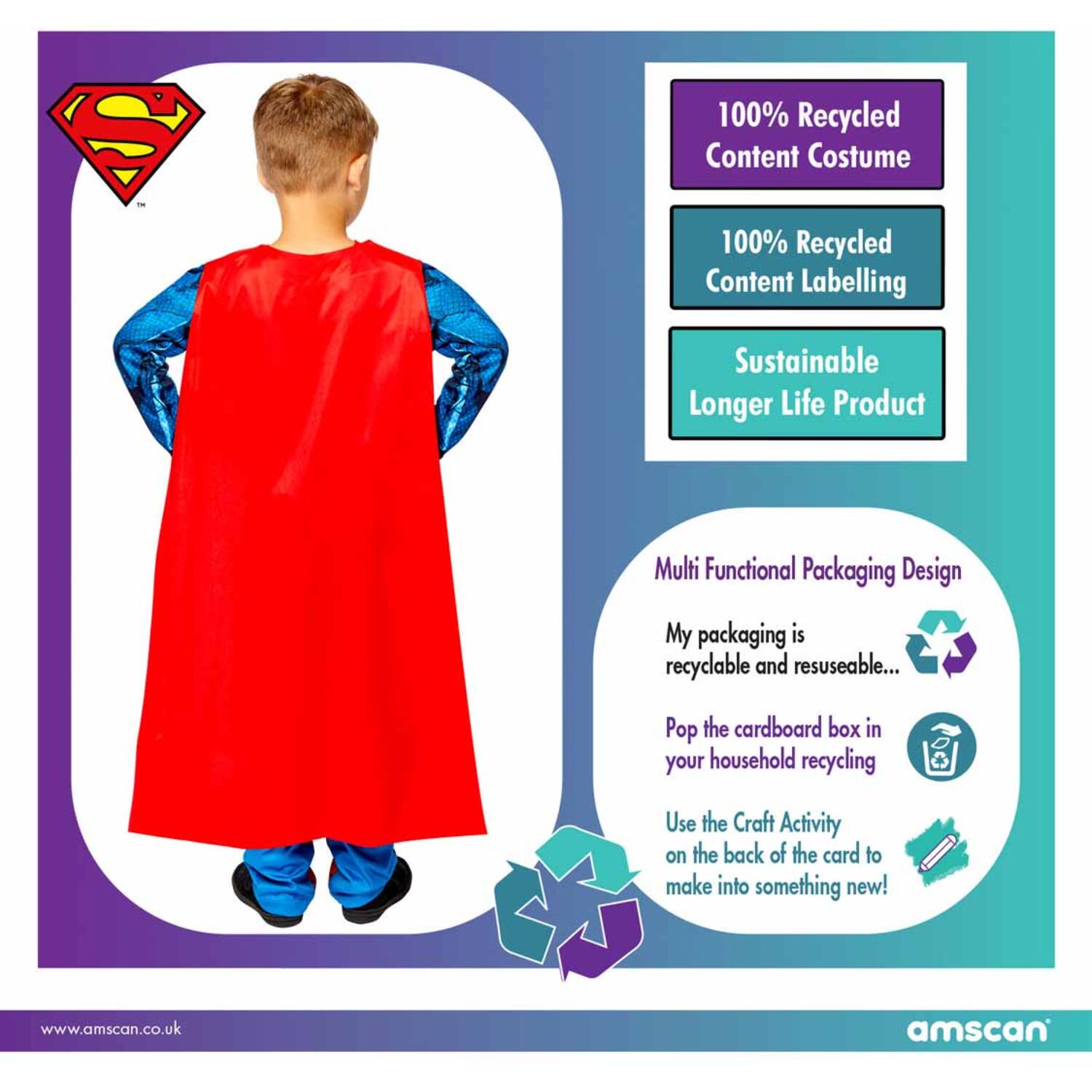 Child Costume  Superman Age 6-8 Years