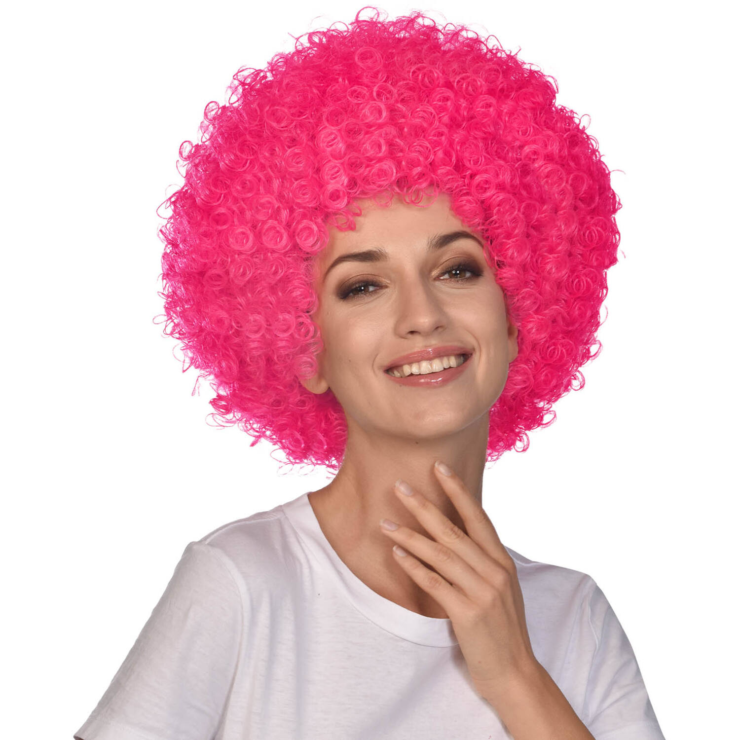 Costume Accessory Afro Wig Pink One Size