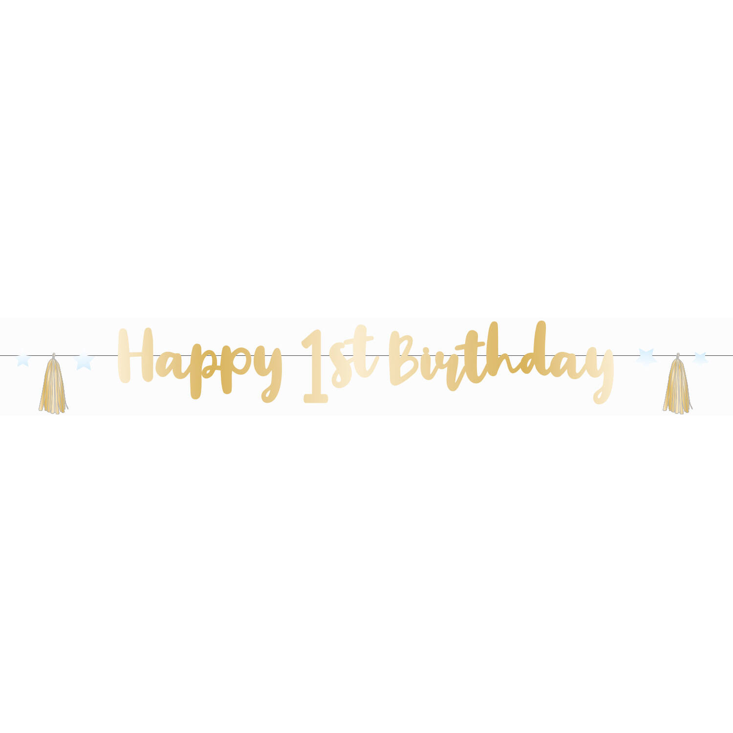 Letter Banner 1st Birthday Blue Ombre Paper Length 180 cm