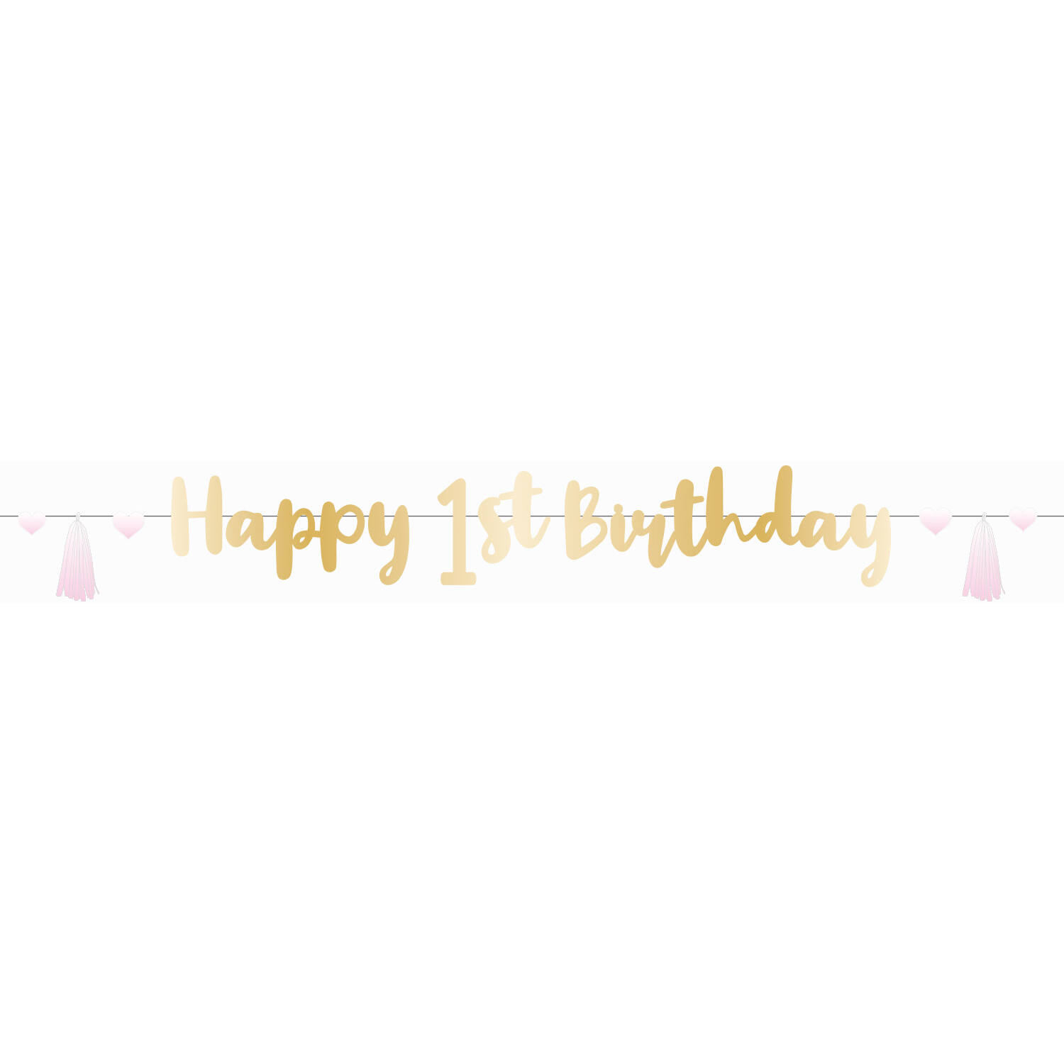 Letter Banner 1st Birthday Pink Ombre Paper Length 180 cm